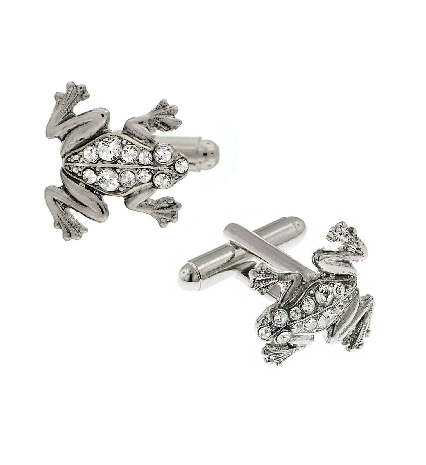 1928 Jewelry Crystal Frog Cufflinks