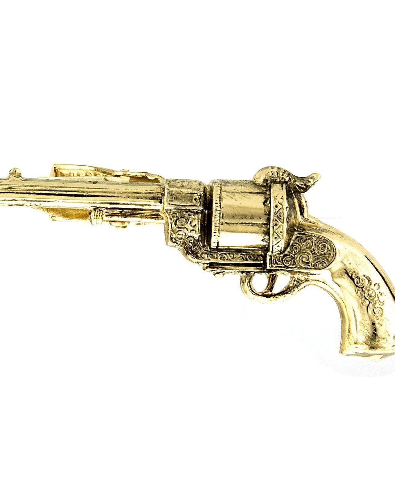 1928 Jewelry 18th Century Style Six Round Cylinder Single Action Revolver Pistol Tie Clip