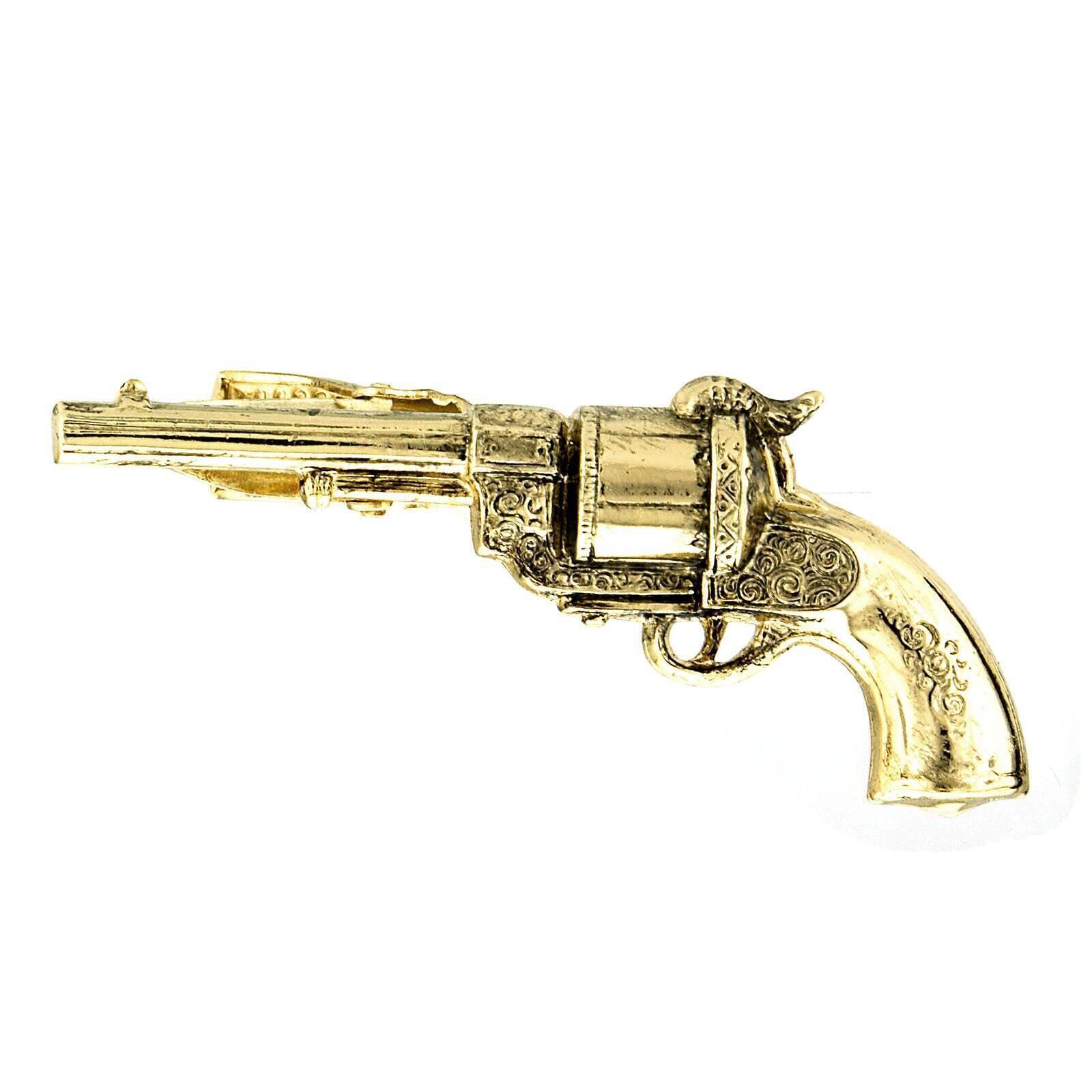 1928 Jewelry 18th Century Style Six Round Cylinder Single Action Revolver Pistol Tie Clip