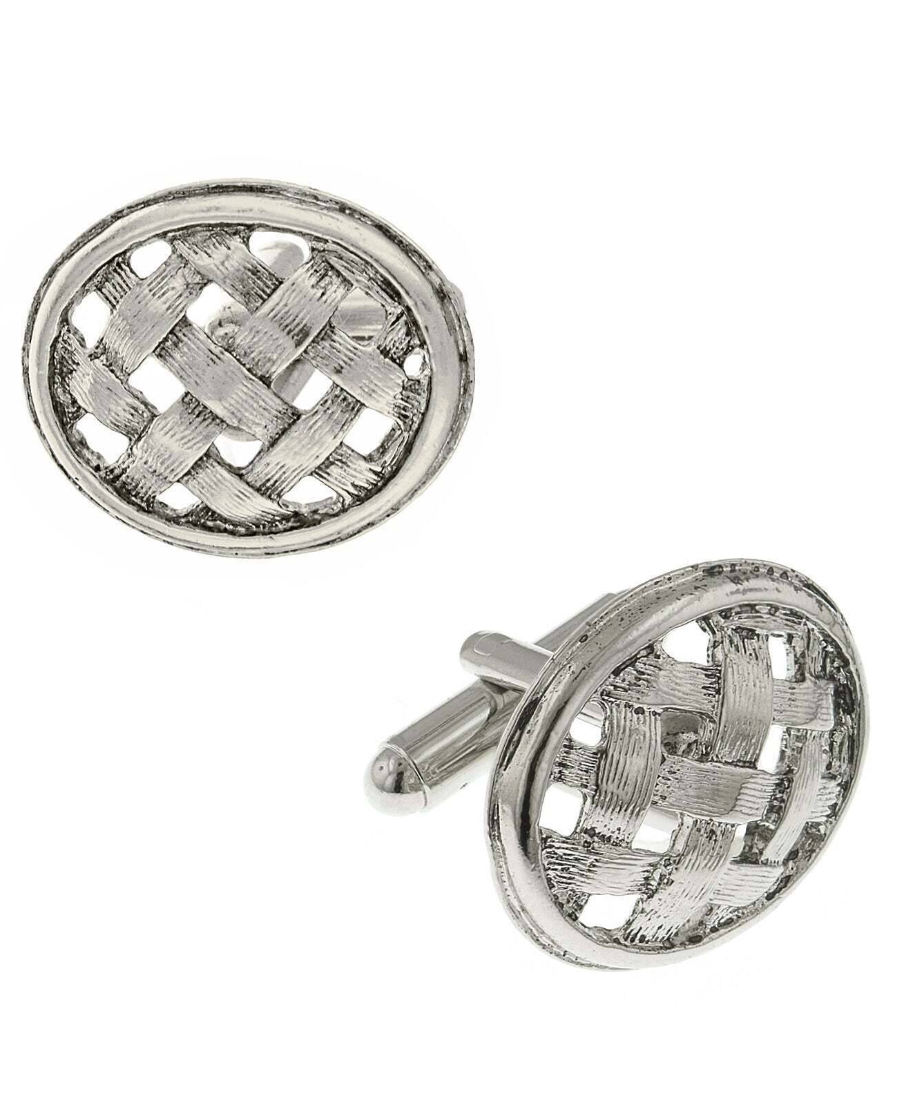 1928 Jewelry Classic Lattice Oval Cufflinks