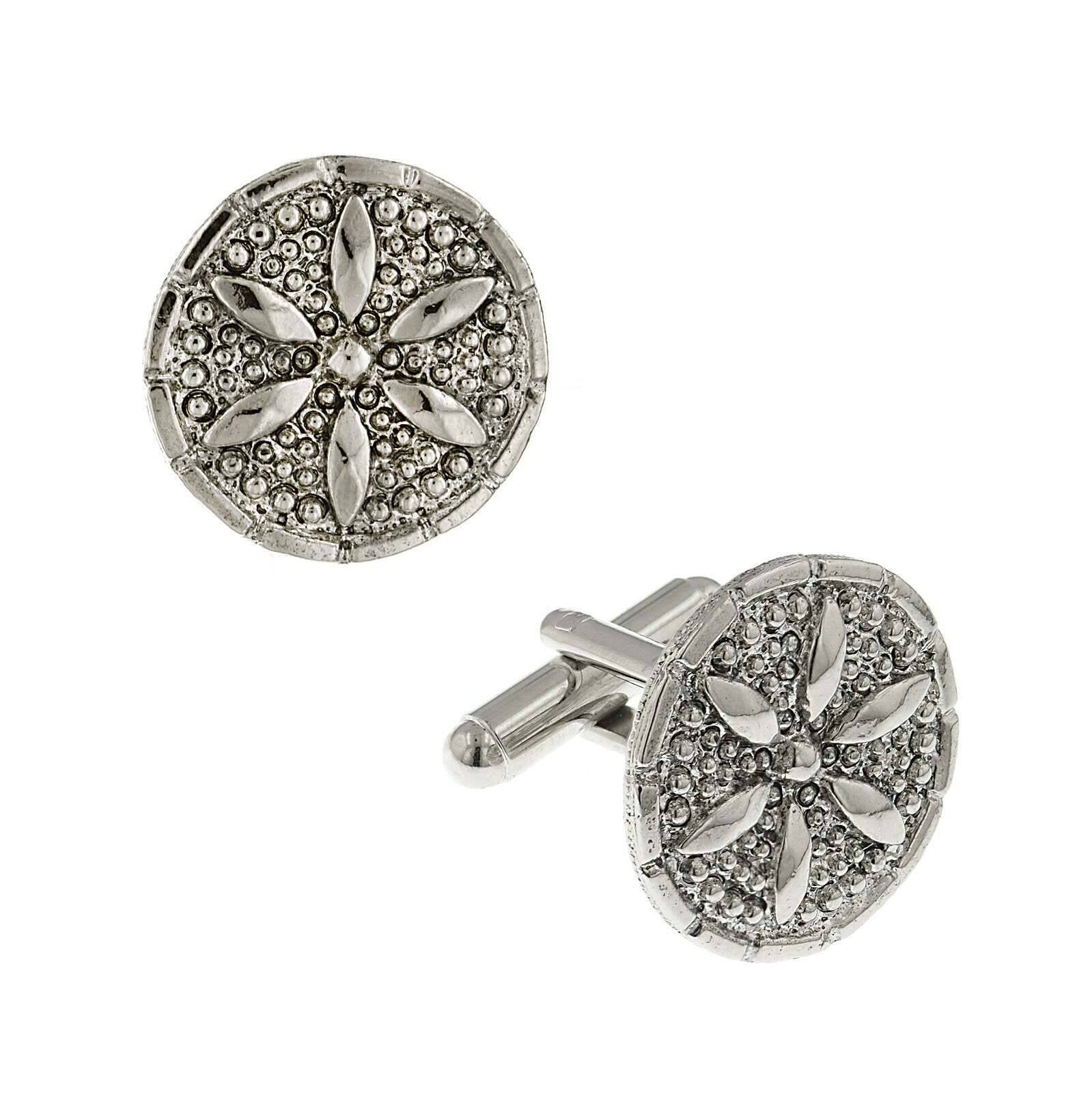 1928 Jewelry Round Sand Dollar Cufflinks