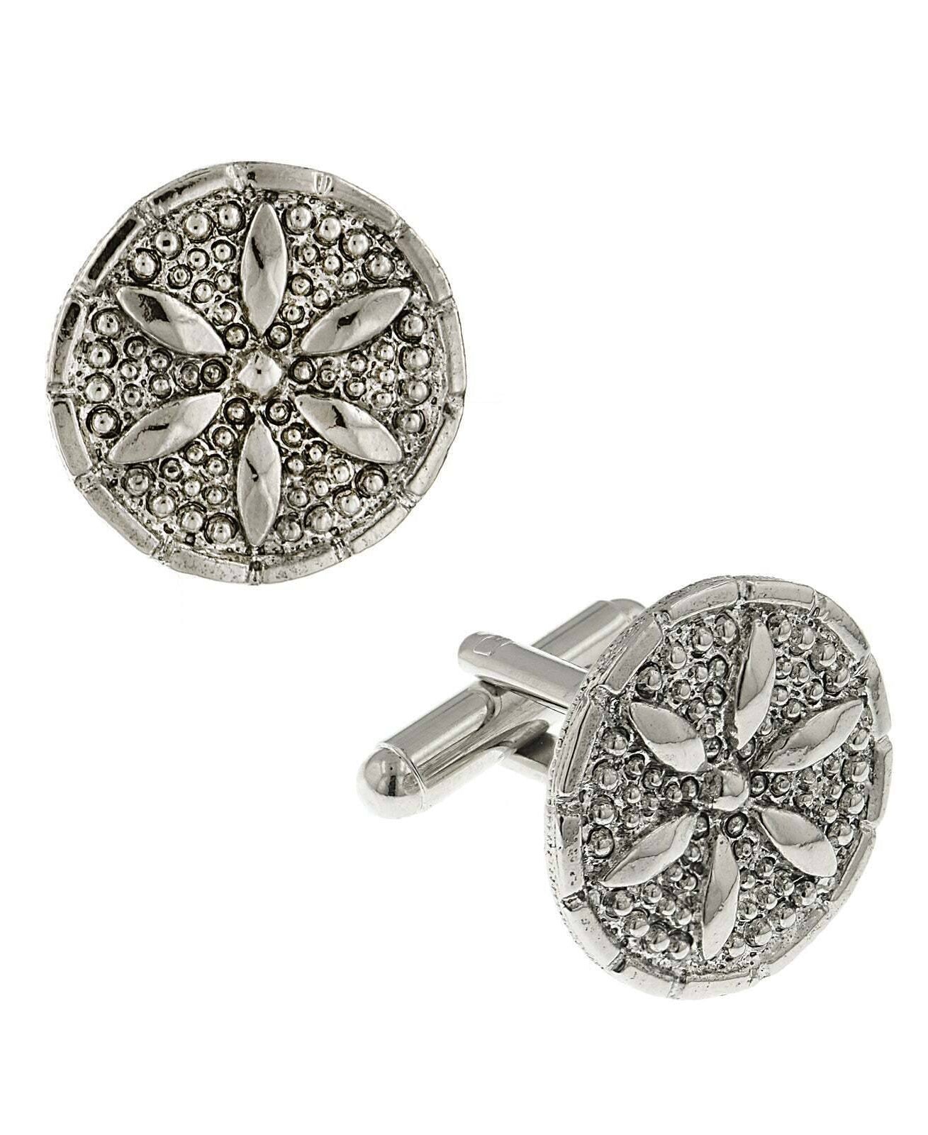 1928 Jewelry Round Sand Dollar Cufflinks