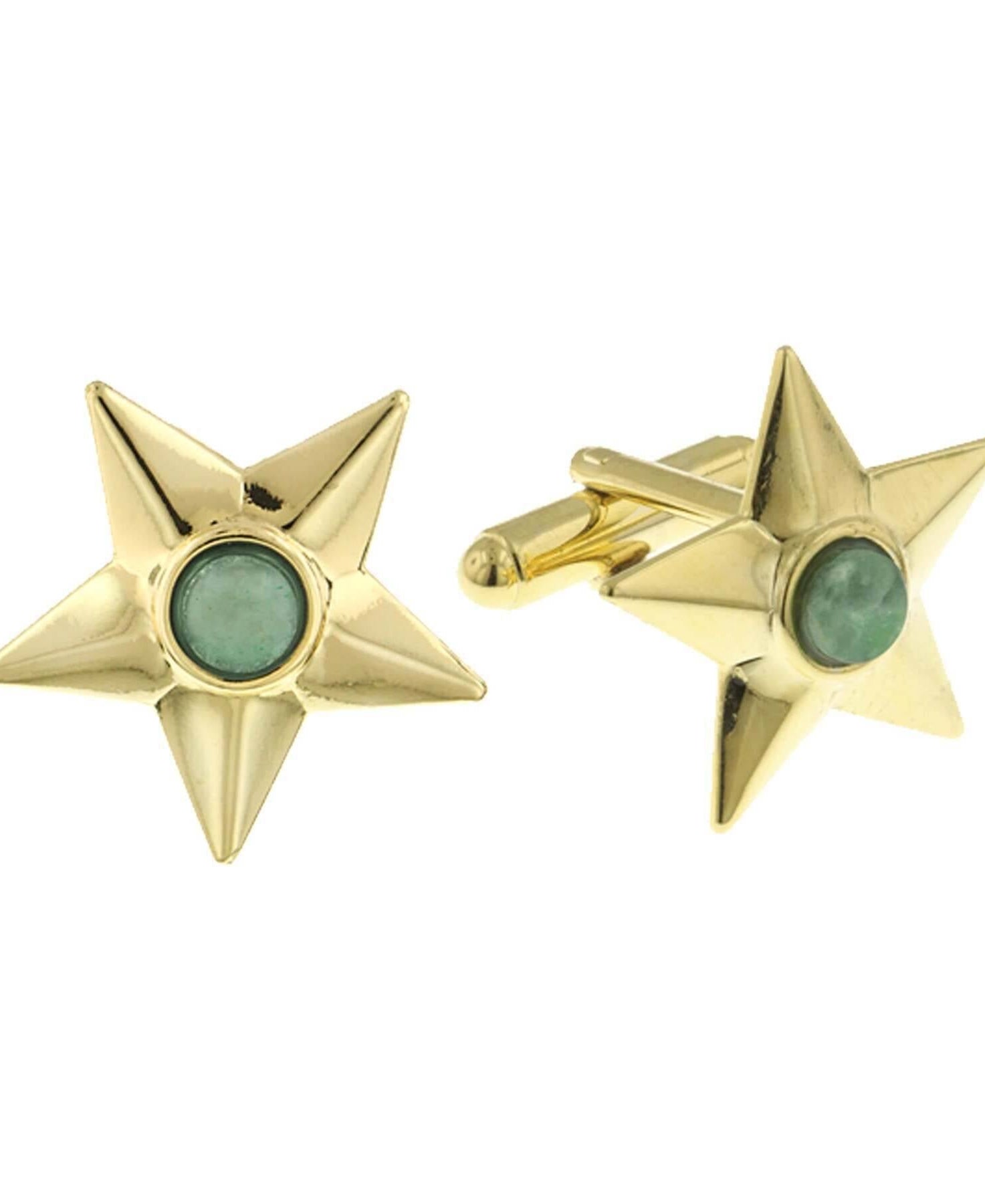 1928 Jewelry Semi Precious Gemstone Star Cufflinks
