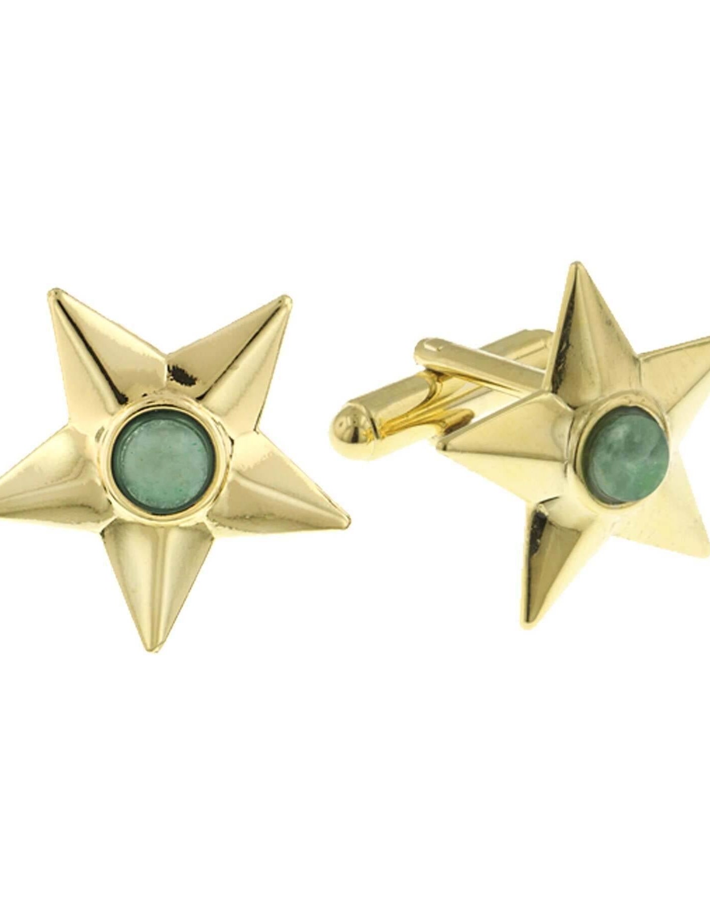 1928 Jewelry Semi Precious Gemstone Star Cufflinks