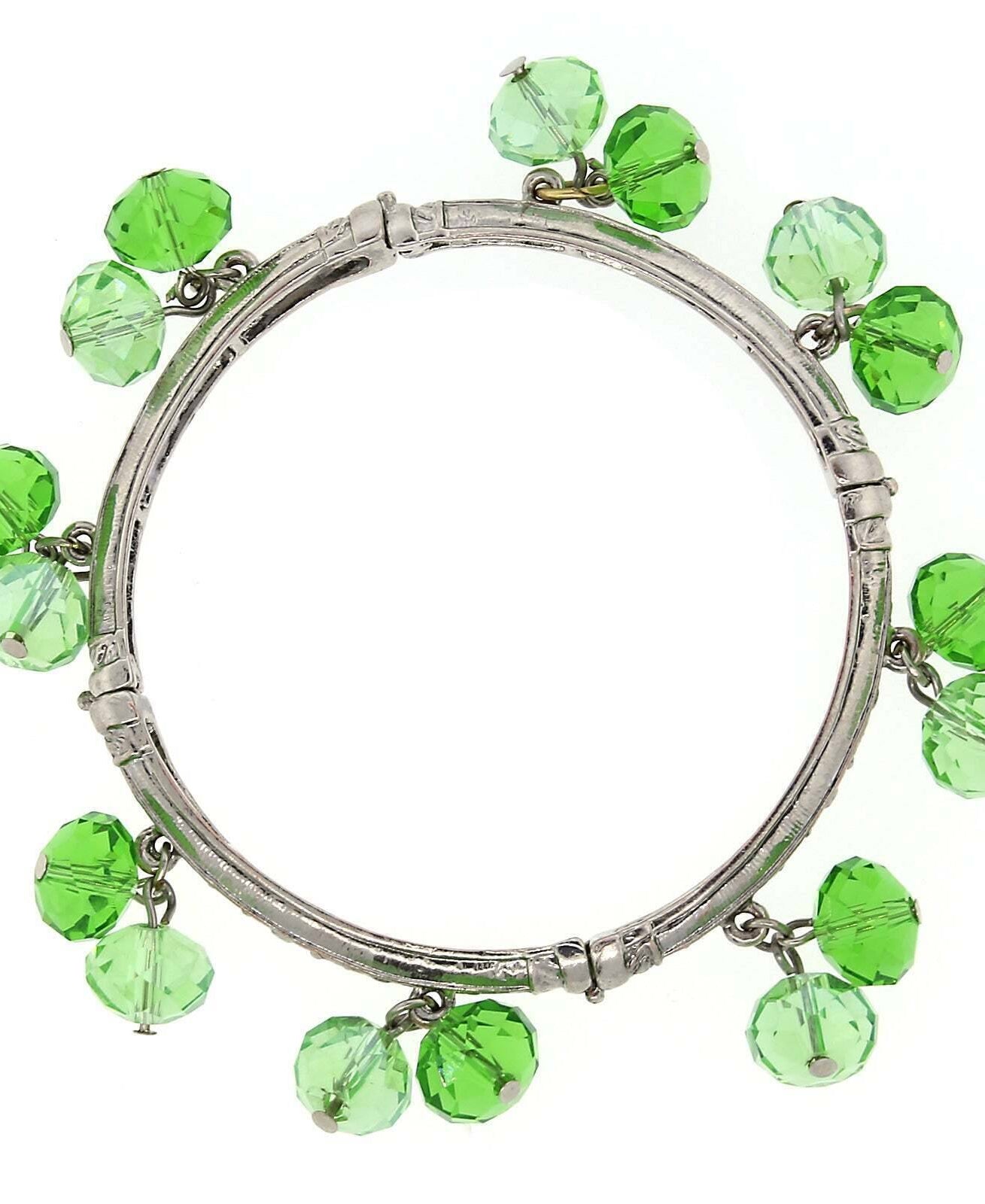 1928 Jewelry Light & Dark Glass Crystal Stretch Stacking Bangle Bracelet