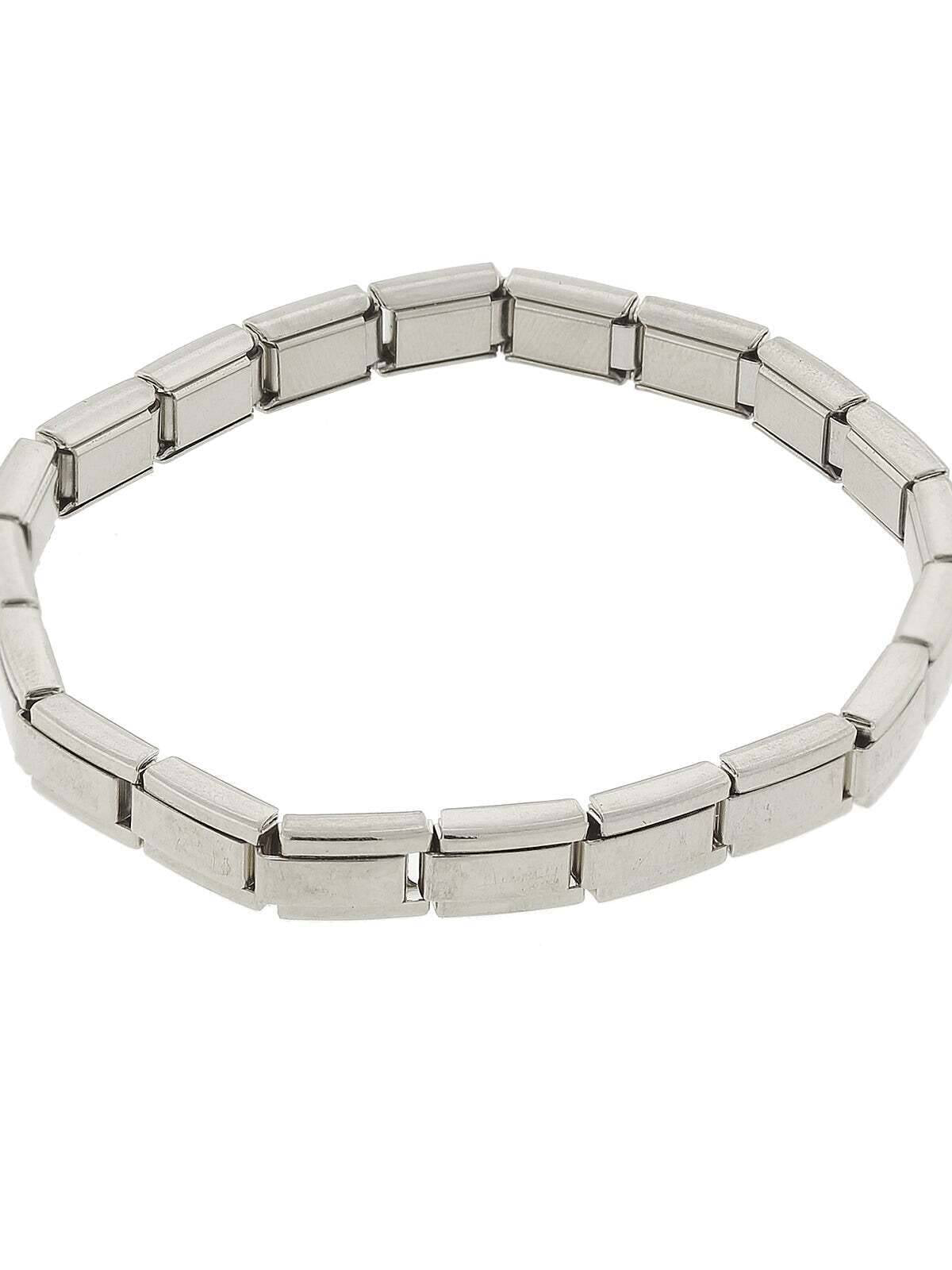 1928 Jewelry Silver Classic Polished Stainless Steel Stretch Bracelet