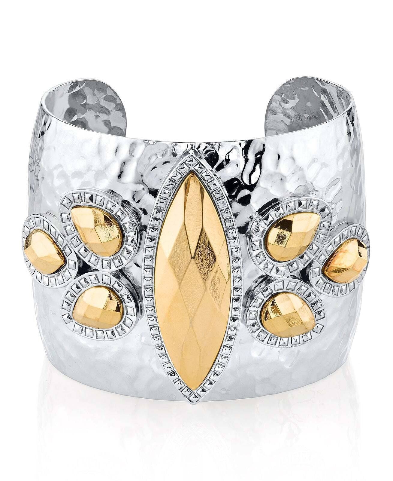 1928 Jewelry Fusion Lux Large Cuff Marquis Bracelet