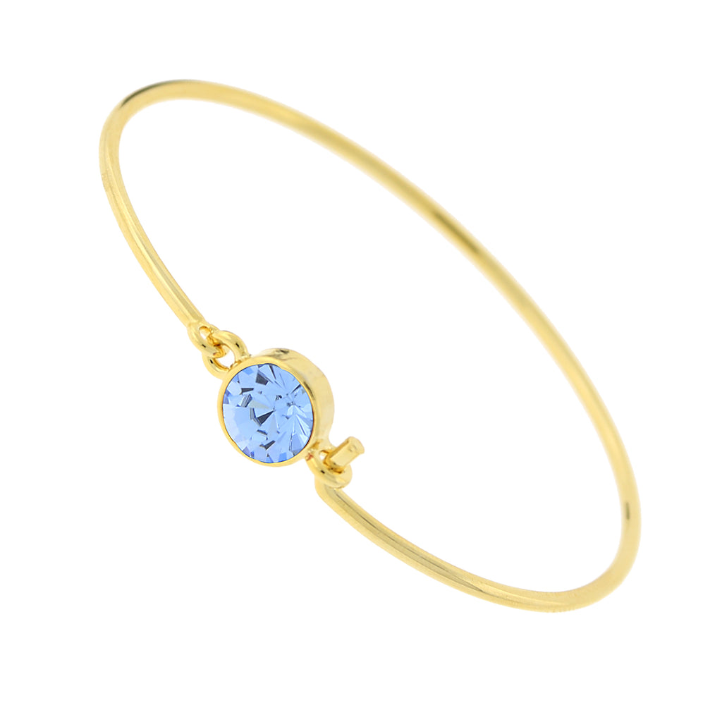 14K Gold Dipped Lt. Sapphire Blue Wire Bracelet