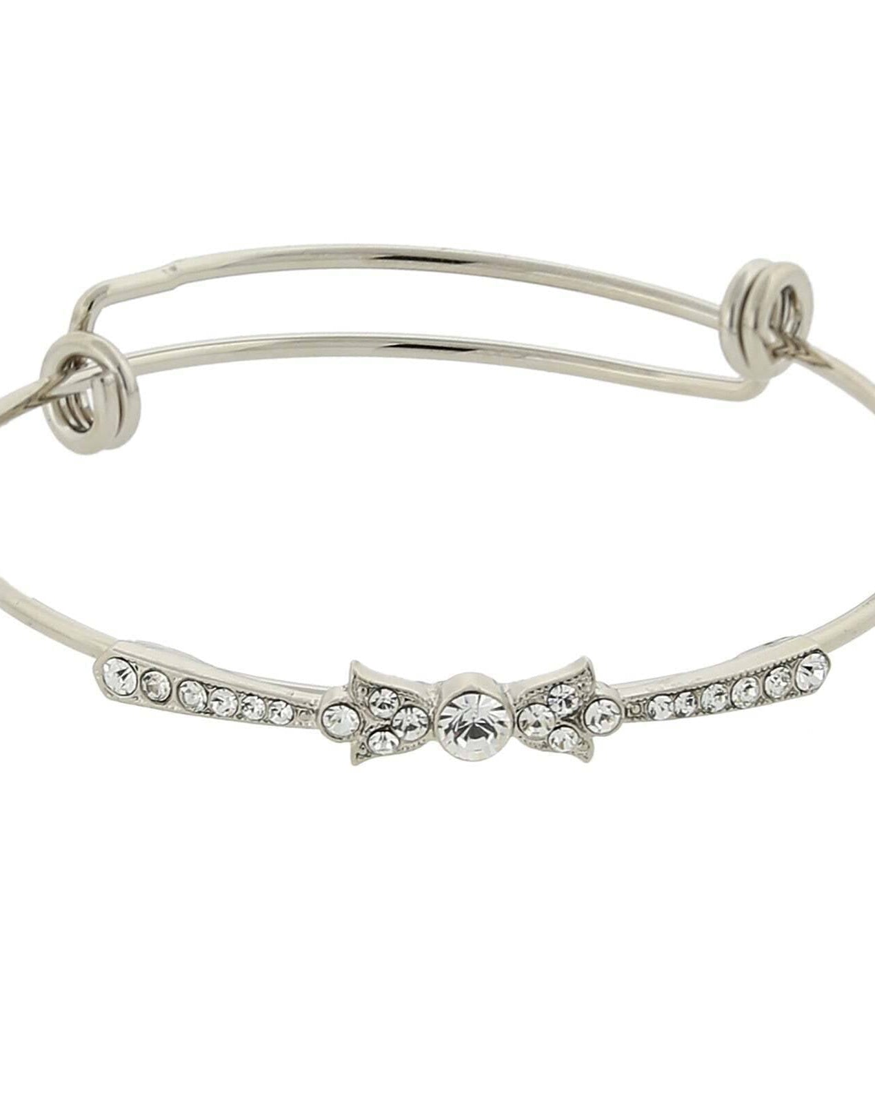 1928 Jewelry Clear Crystal Wire Bangle Bracelet