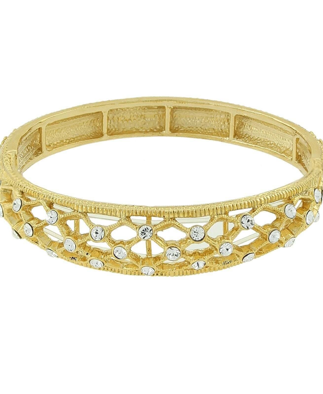 2028 Jewelry Crystal Slim Filigree Stretch Bracelet