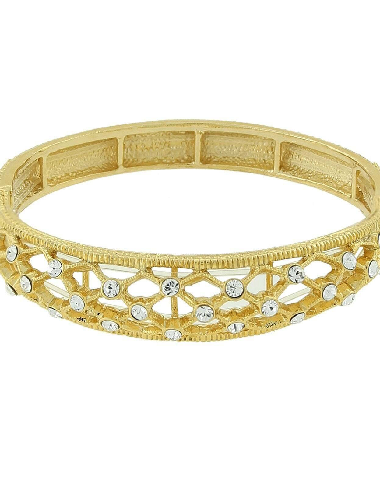 2028 Jewelry Crystal Slim Filigree Stretch Bracelet