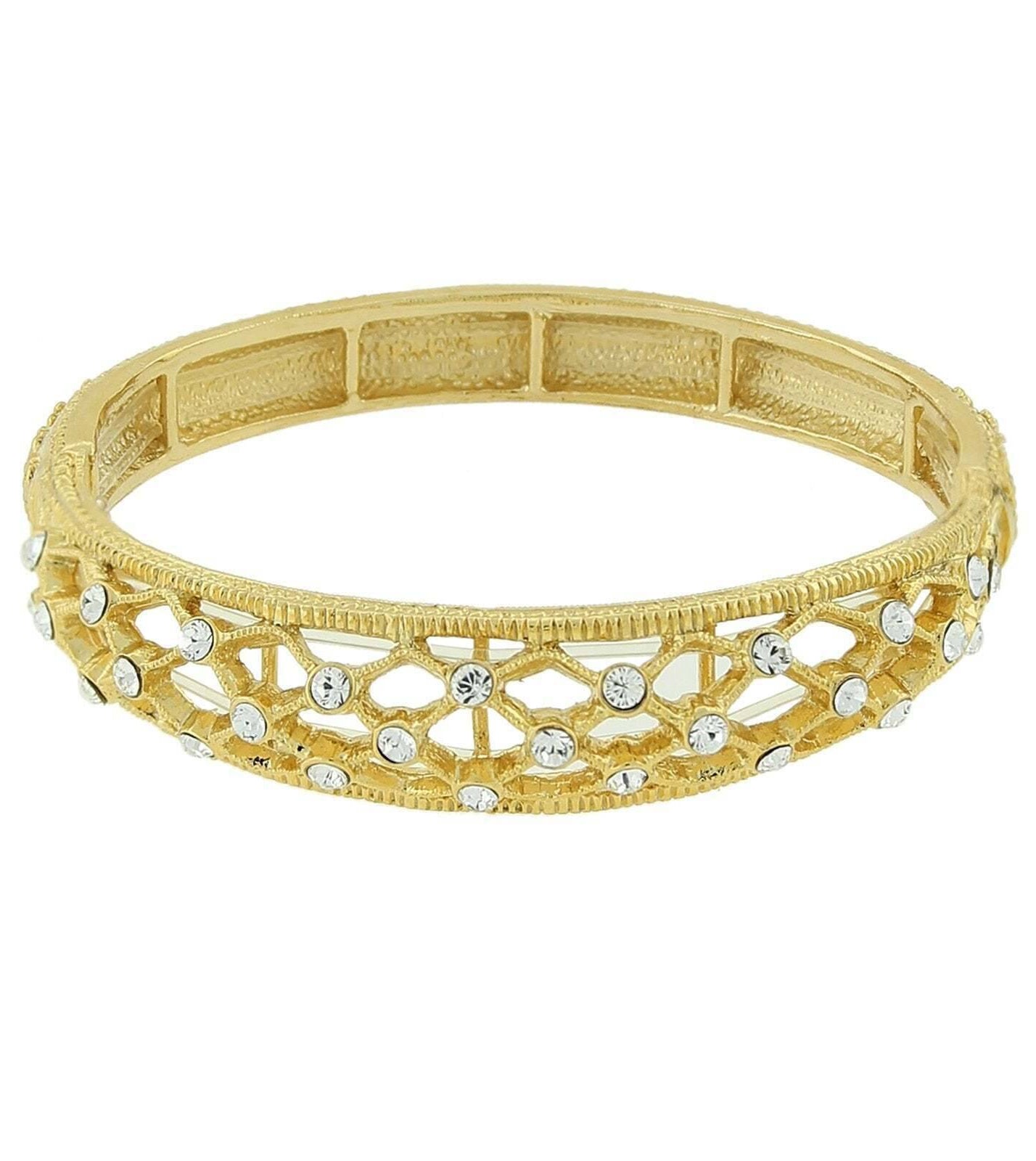 2028 Jewelry Crystal Slim Filigree Stretch Bracelet