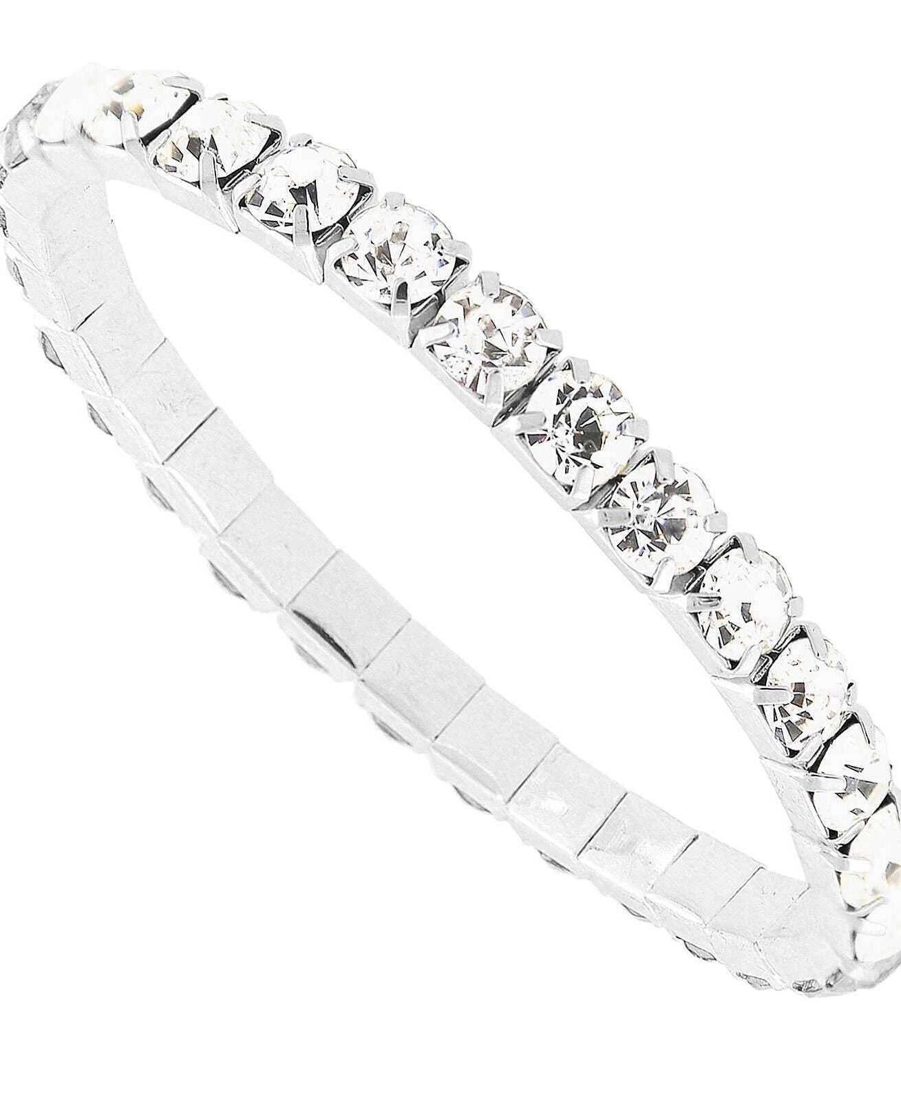 1928 Jewelry Clear Rhinestone Crystal Stretch Bracelet