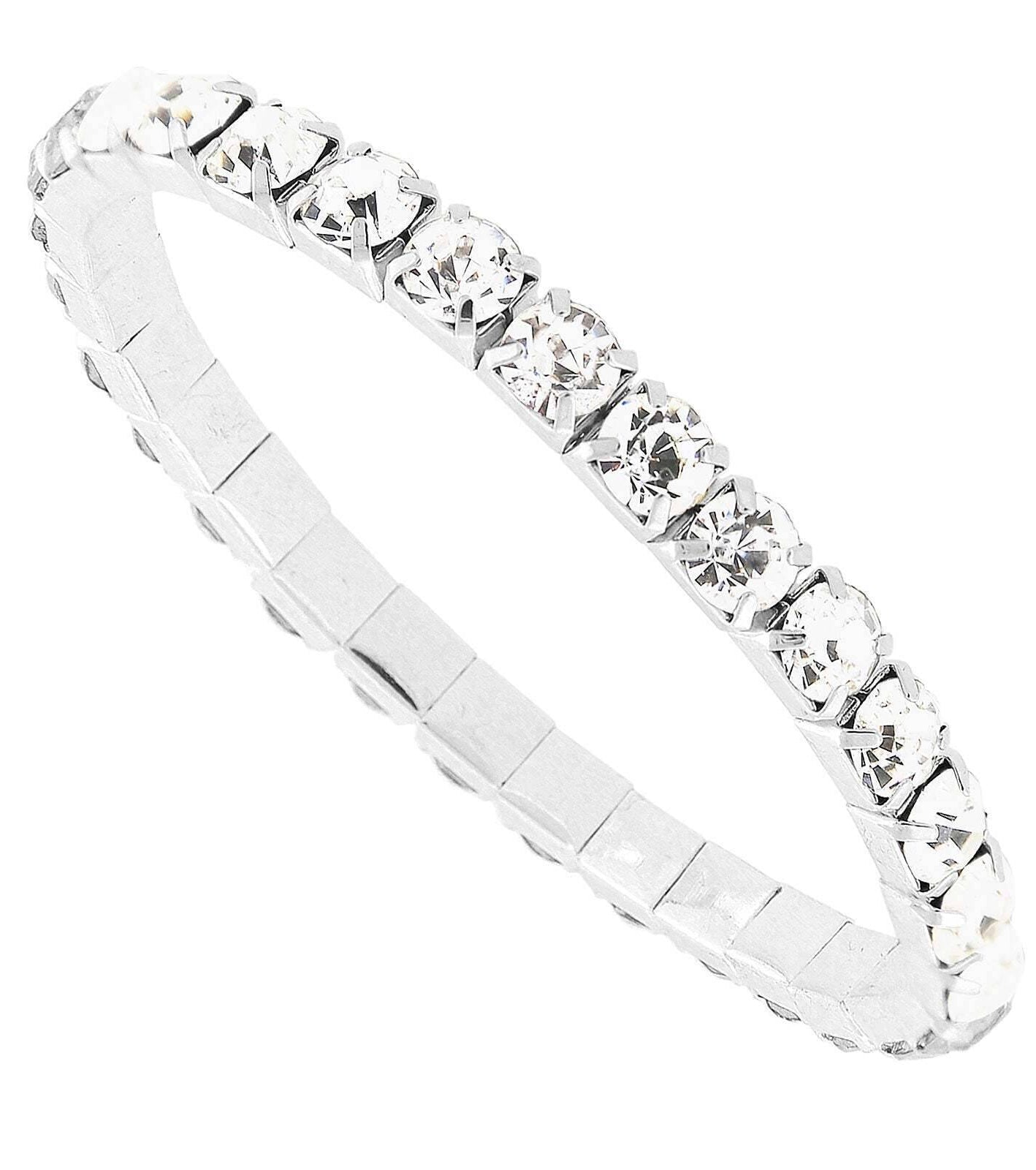 1928 Jewelry Clear Rhinestone Crystal Stretch Bracelet