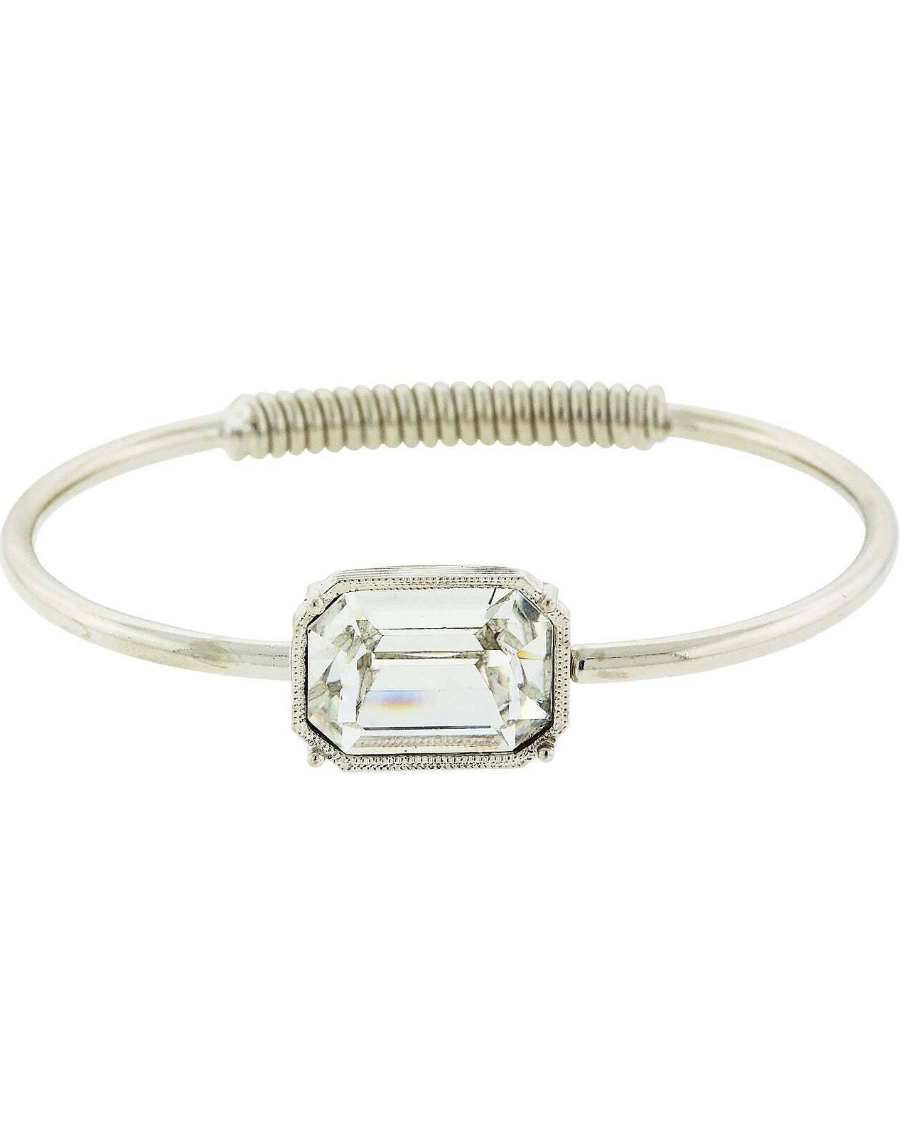 1928 Jewelry Austrian Octagon Crystal Coil Spring Bracelet
