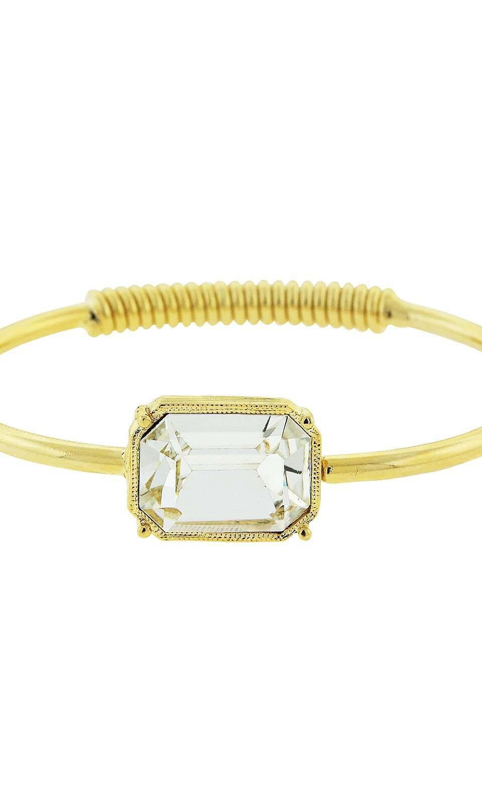 1928 Jewelry Austrian Octagon Crystal Coil Spring Bracelet