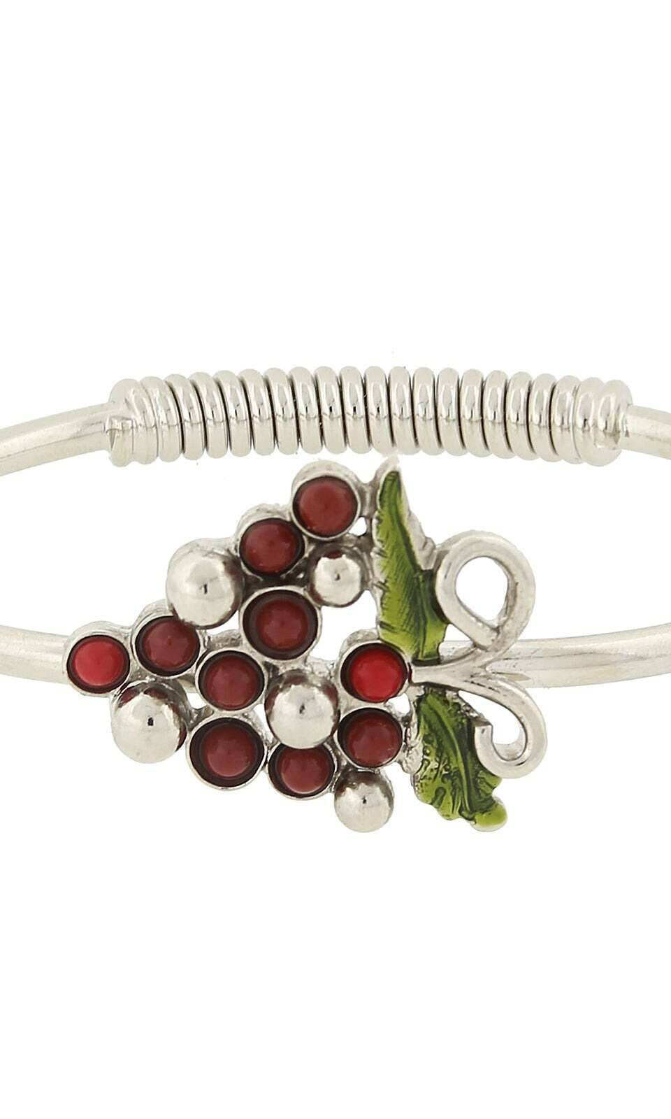 1928 Jewelry Winery Purple Grapes Spring-Hinge Bracelet