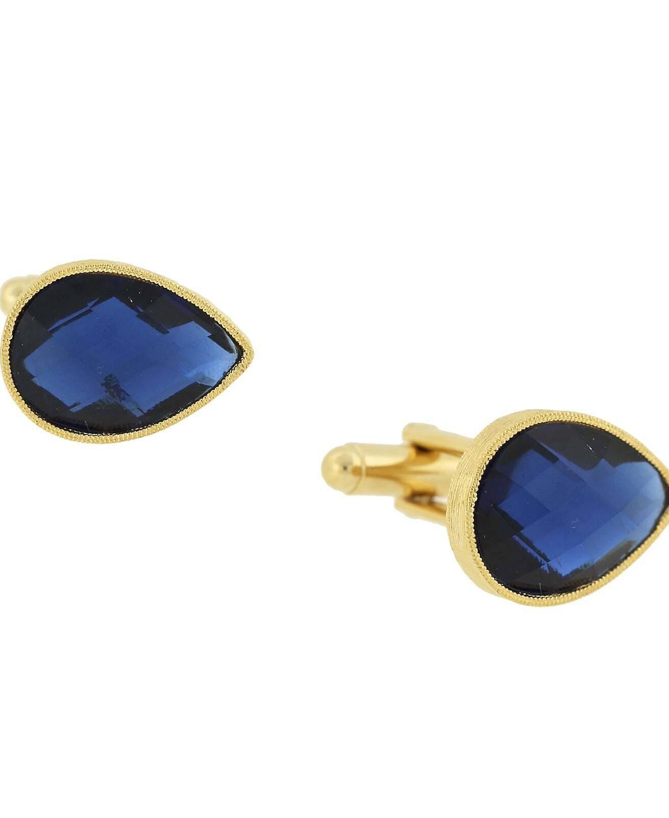 1928 Jewelry Teardrop Montana Blue Cufflinks