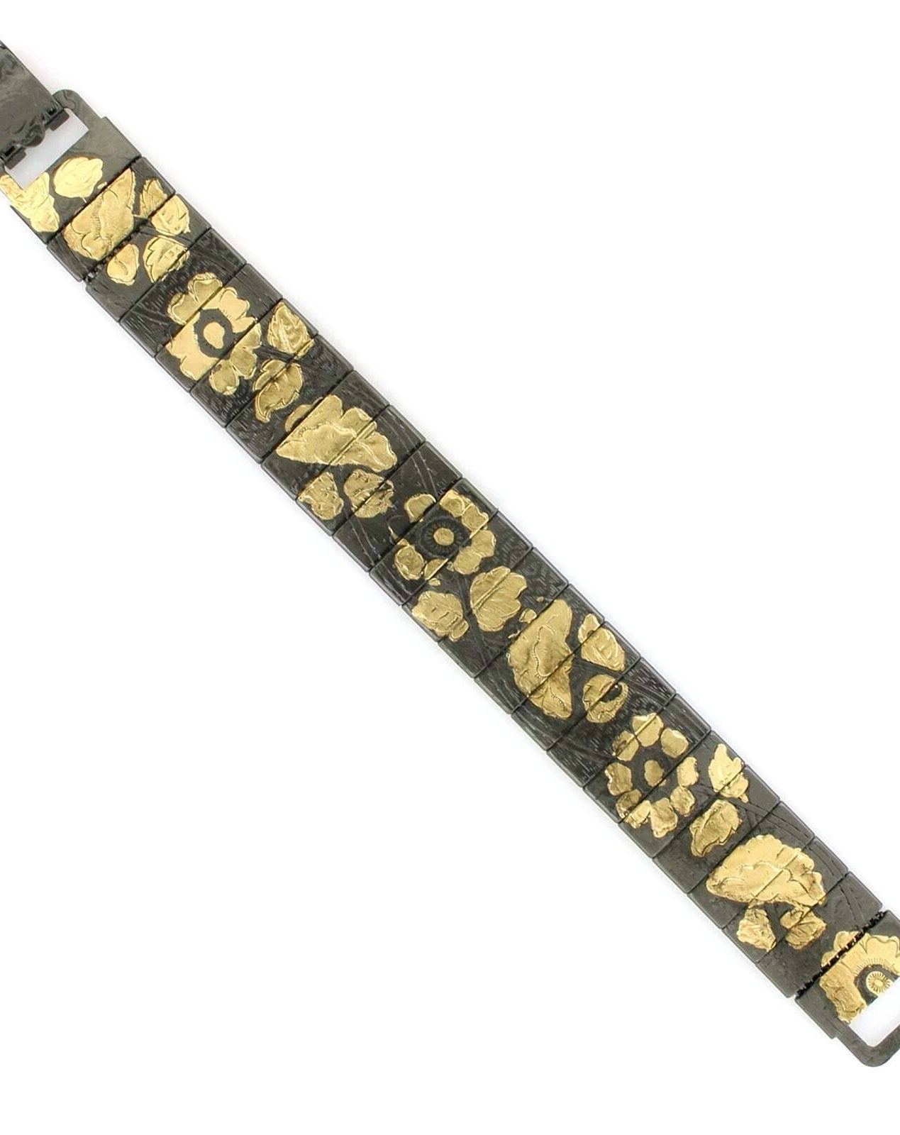 Antiquities Couture Rectangular Link Flower Bracelet