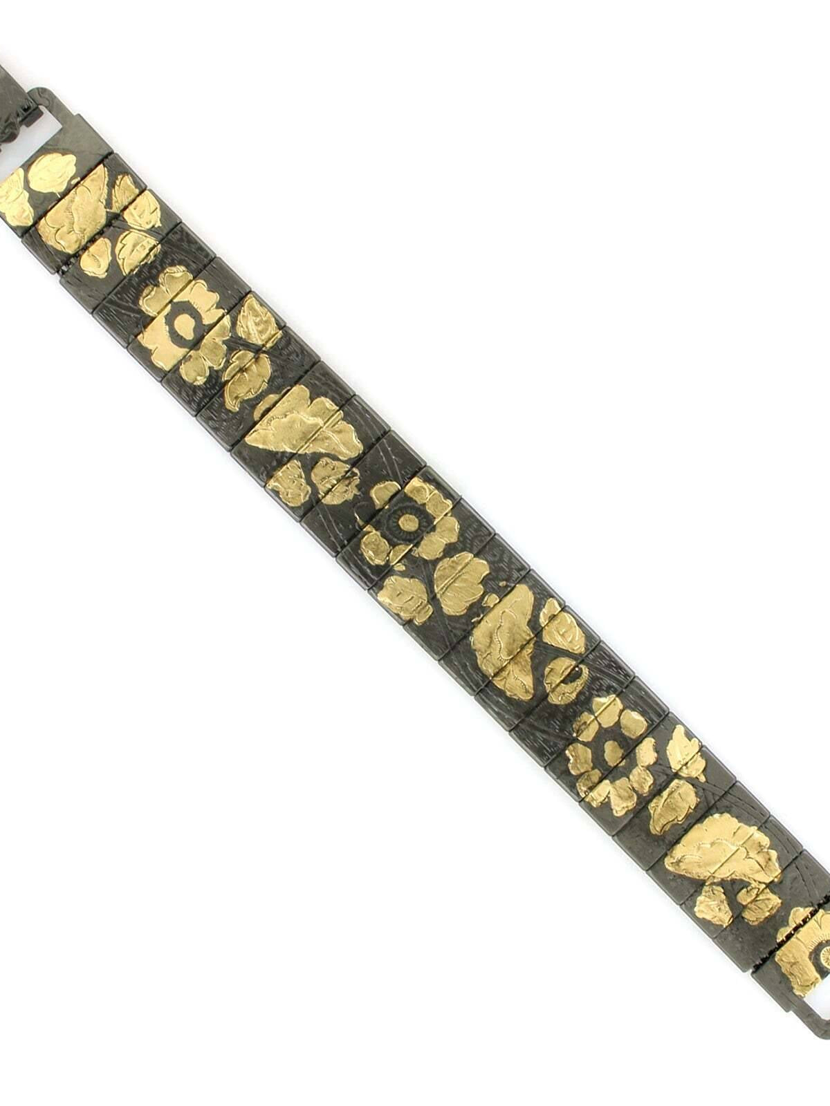 Antiquities Couture Rectangular Link Flower Bracelet