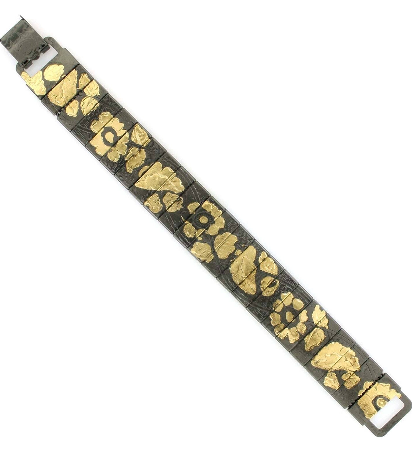 Antiquities Couture Rectangular Link Flower Bracelet