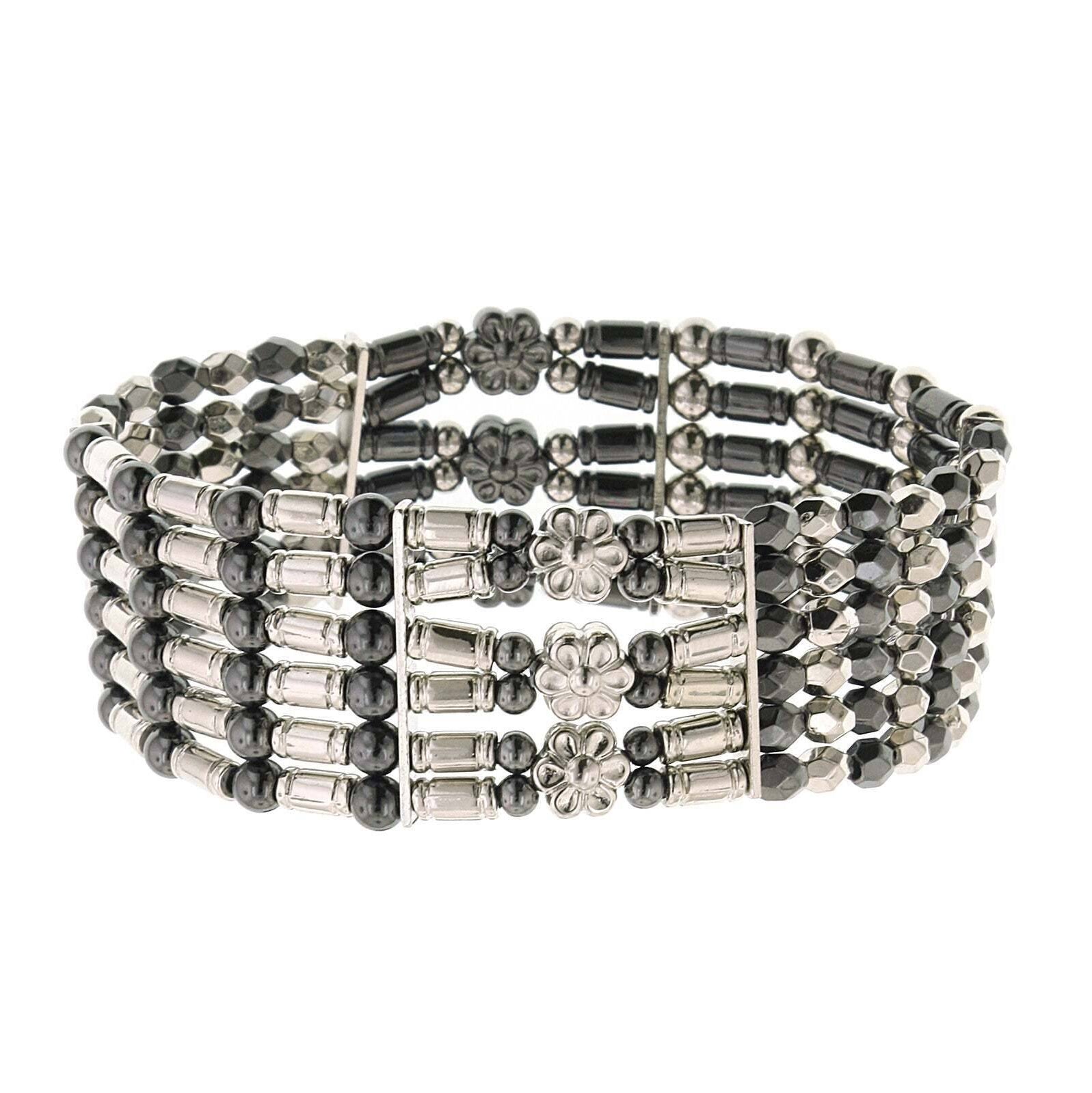 2028 Jewelry 6-Row Floral Stretch Bracelet