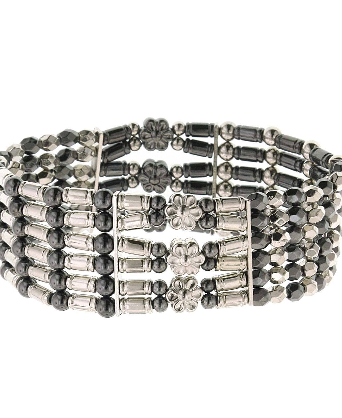 2028 Jewelry 6-Row Floral Stretch Bracelet