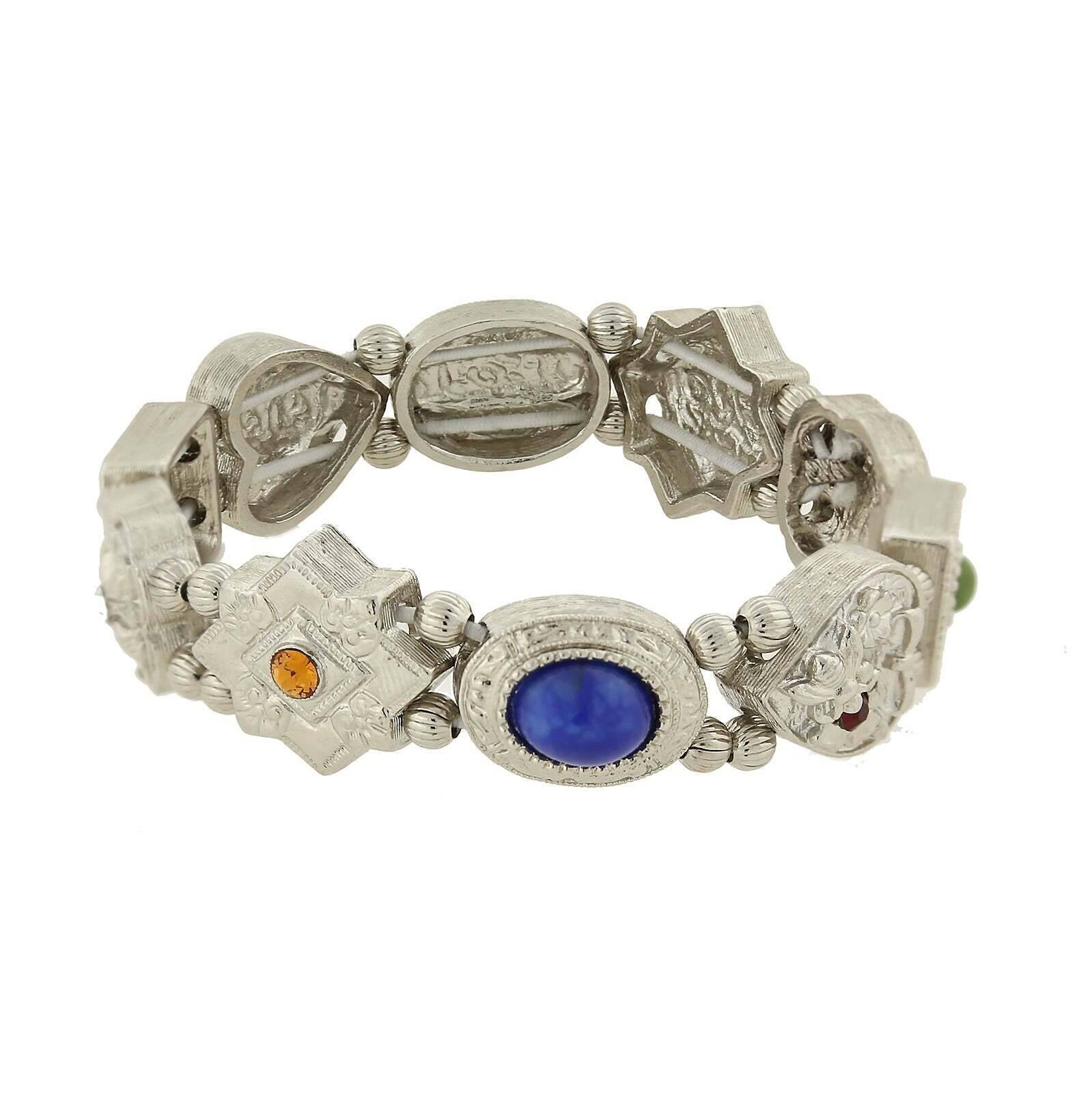 1928 Jewelry Multi Charm Link Stretch Bracelet