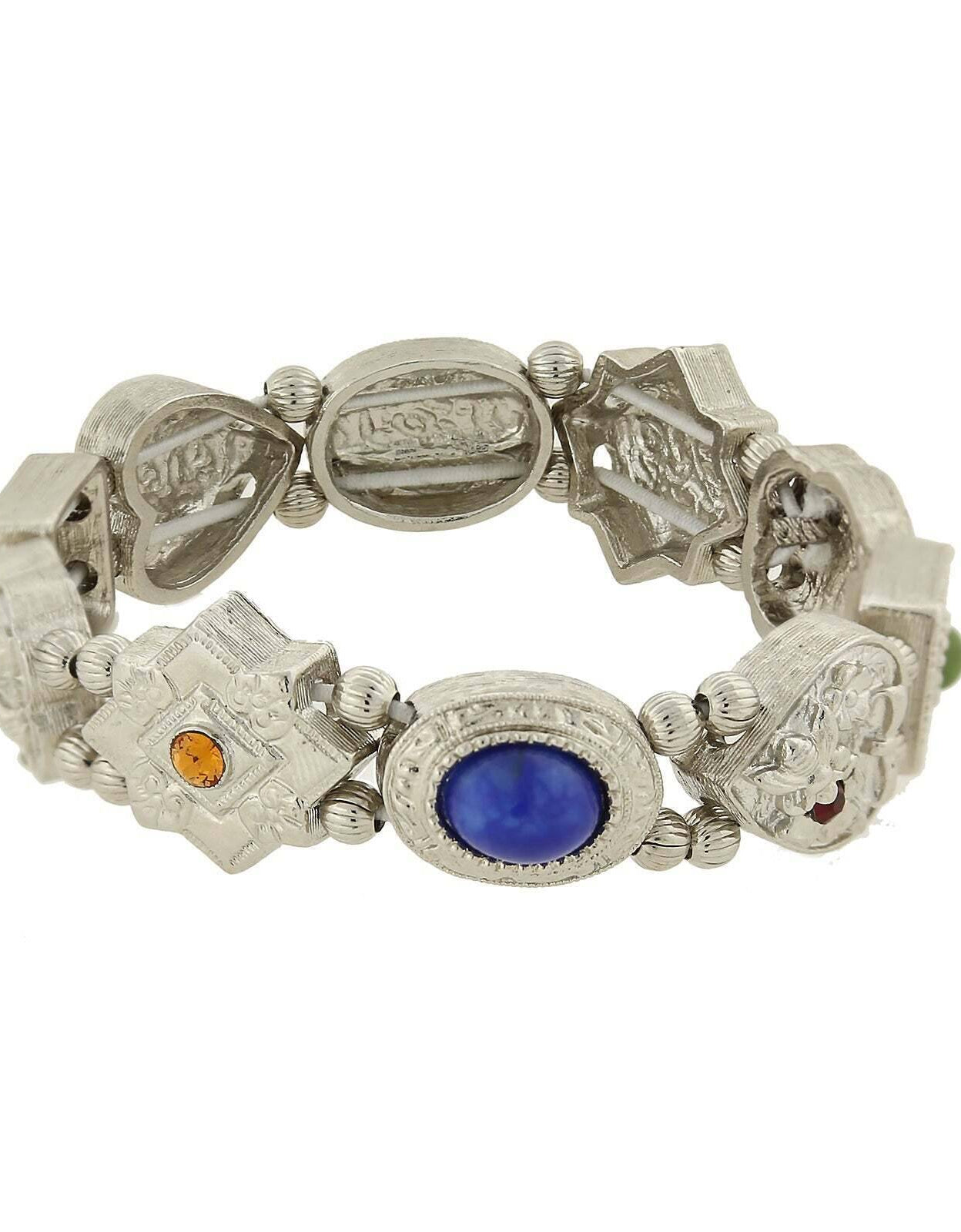 1928 Jewelry Multi Charm Link Stretch Bracelet