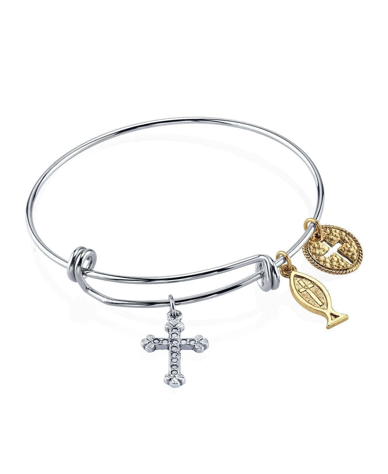 1928 Jewelry Multi Spiritual Charms Bangle Bracelet