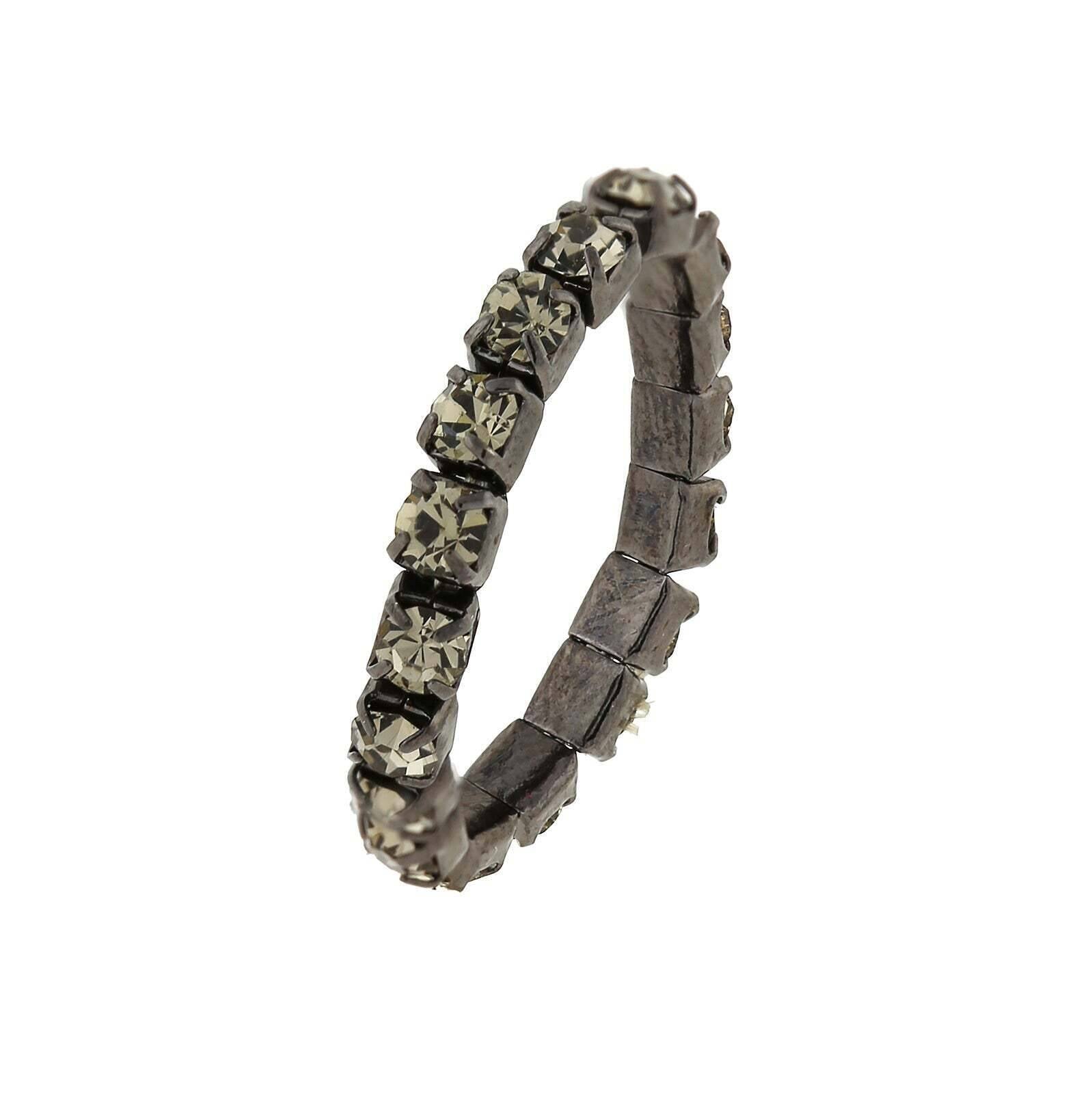 1928 Jewelry Single Row Crystal Stretch Ring