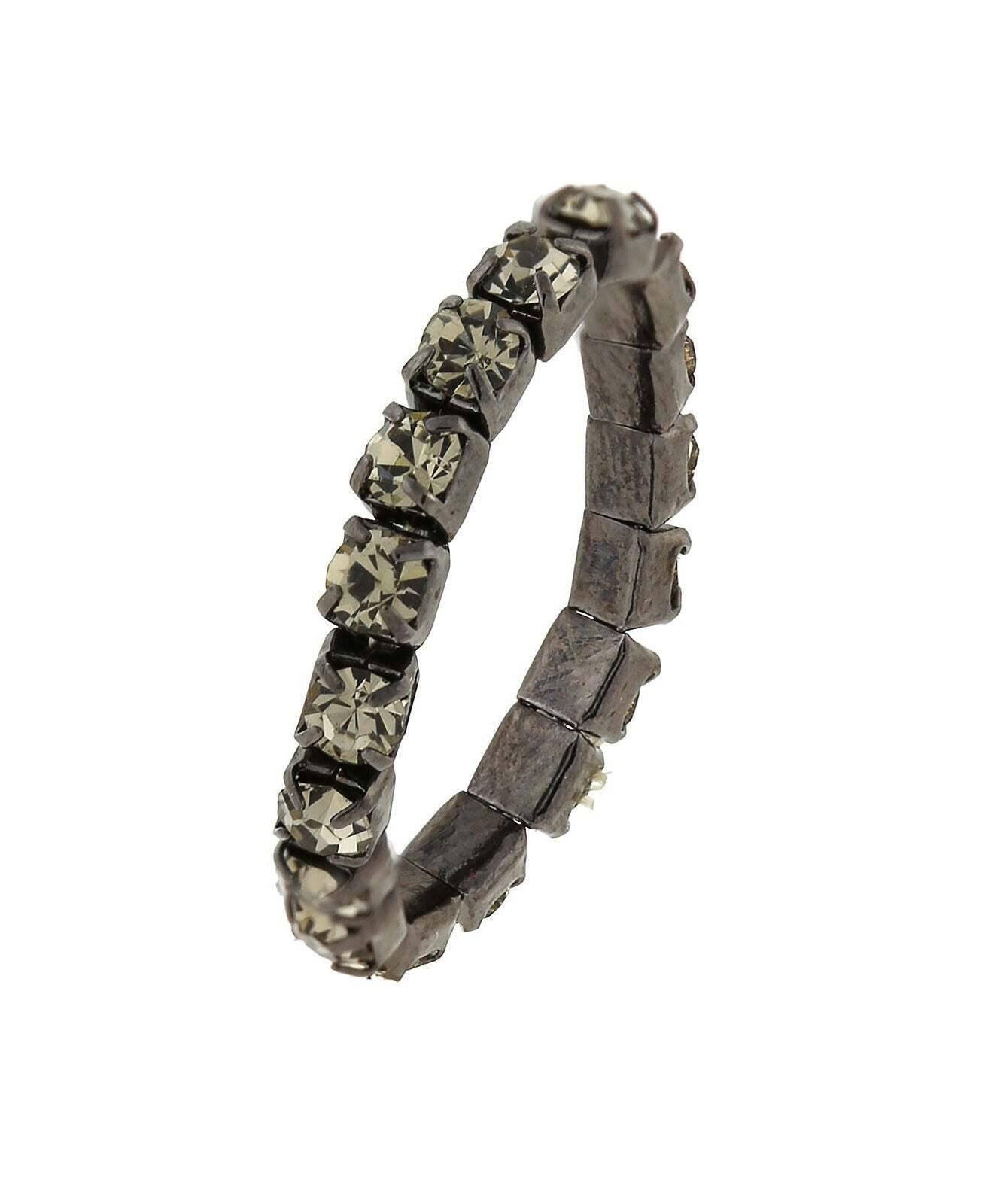 1928 Jewelry Single Row Crystal Stretch Ring