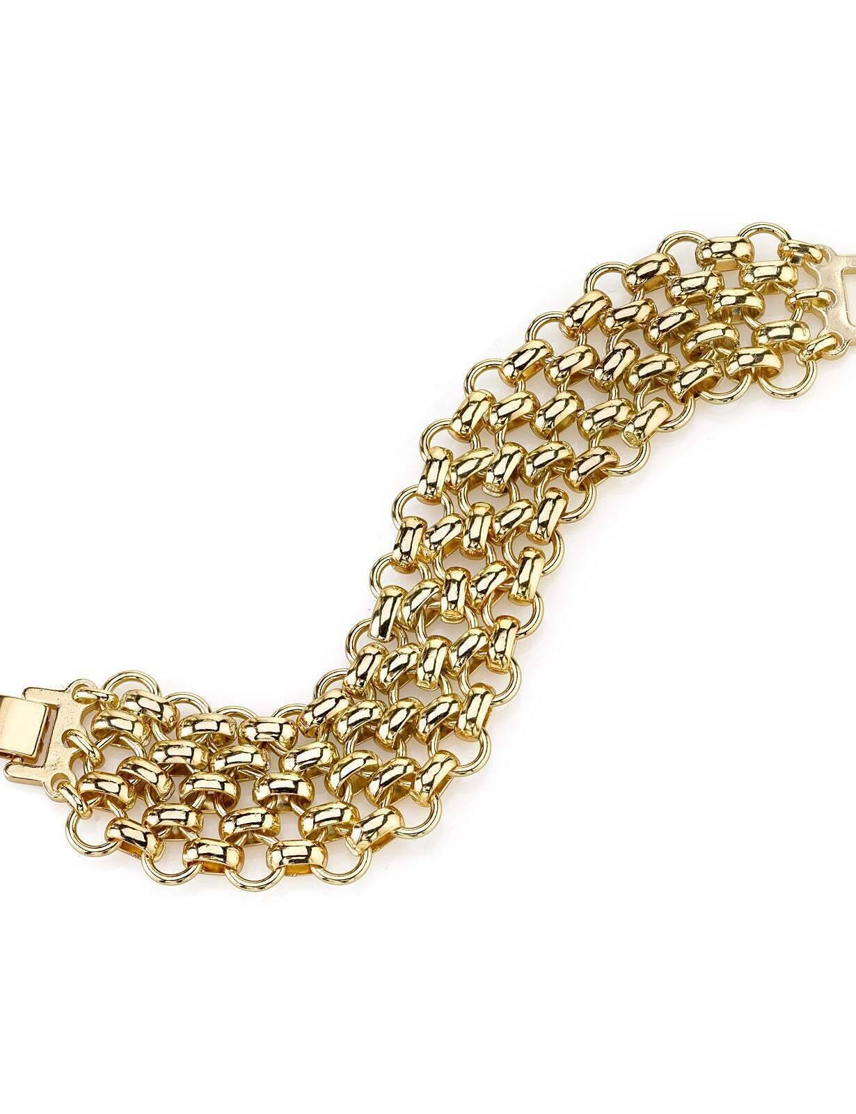 2028 Jewelry Polished Gold Mesh Chain Bracelet