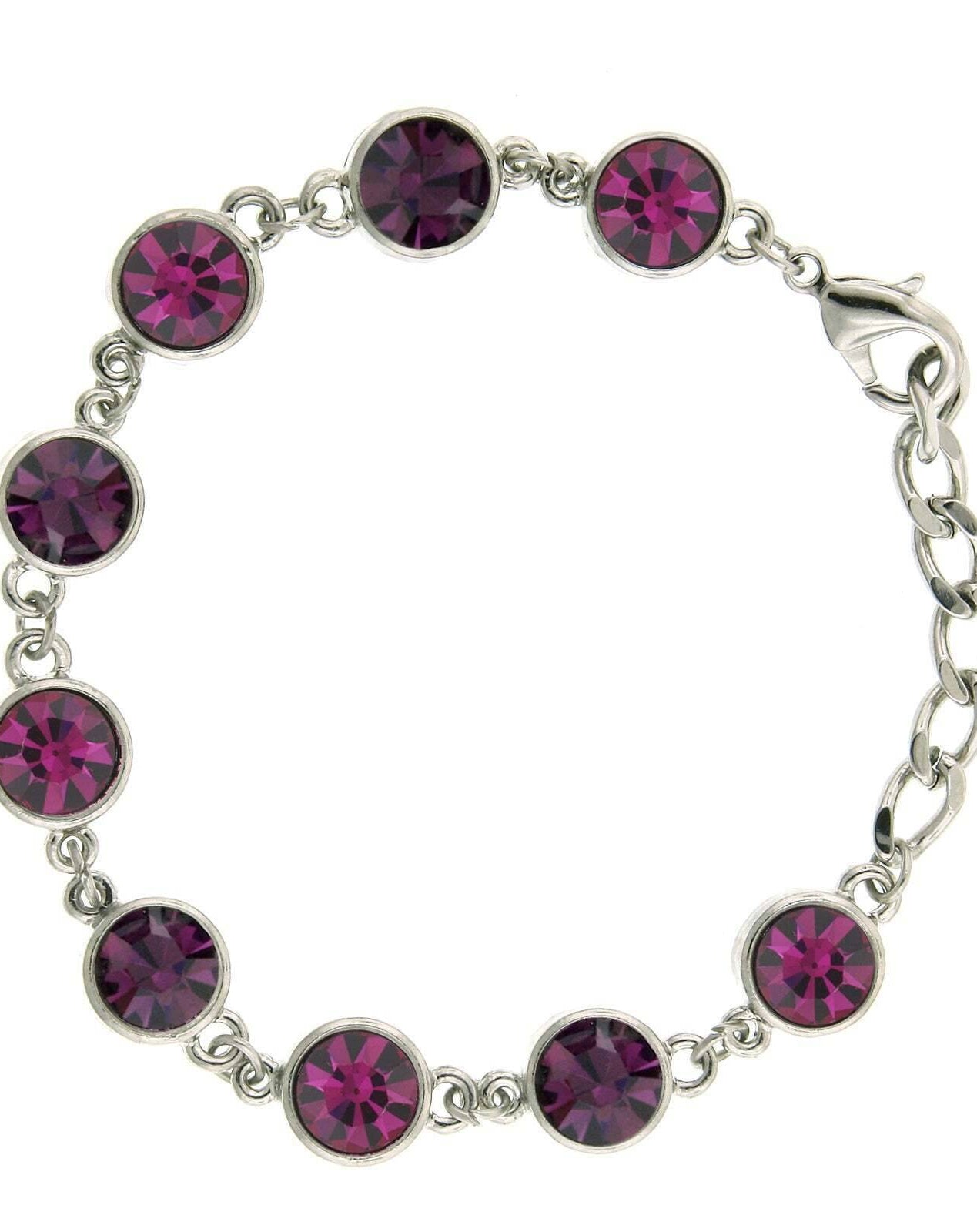 2028 Jewelry Fuchsia Amethyst Purple Channel Bracelet