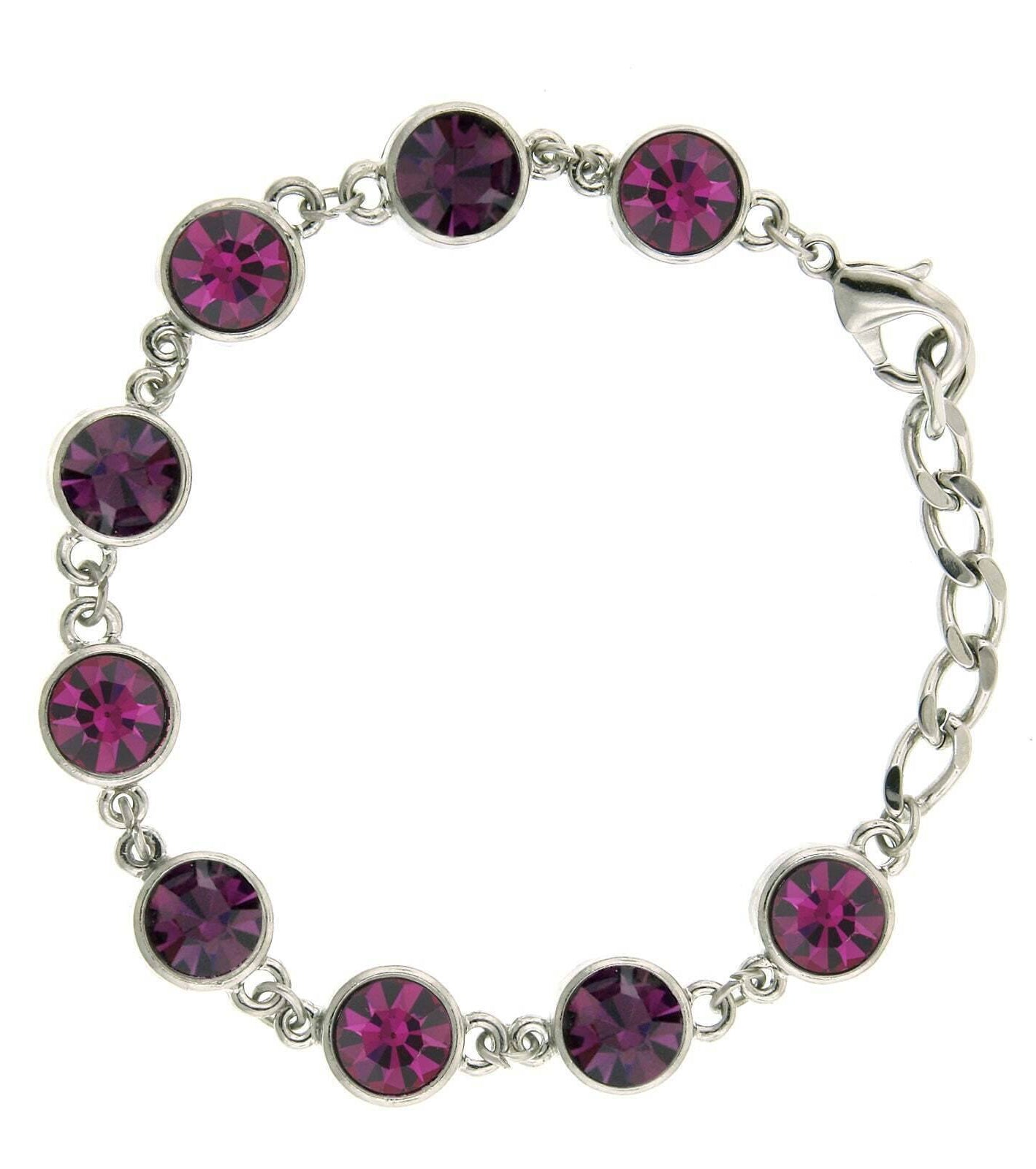 2028 Jewelry Fuchsia Amethyst Purple Channel Bracelet