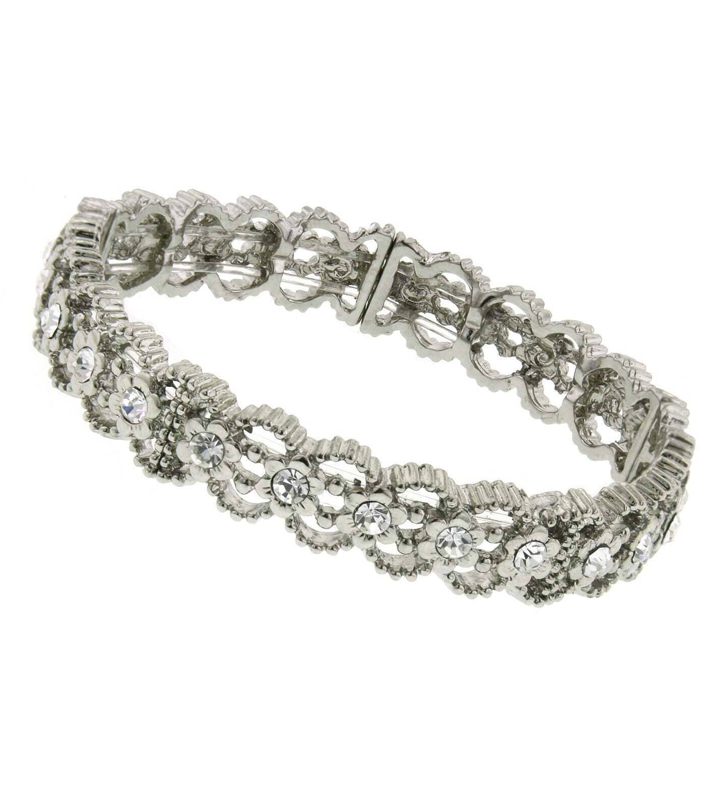 1928 Jewelry Crystal Clear Glam Stretch Bracelet