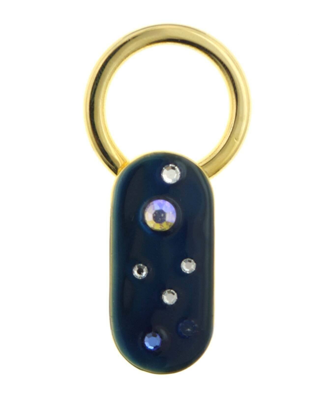 1928 Jewelry Enamel With Multicolor Crystals Oblong Key Ring