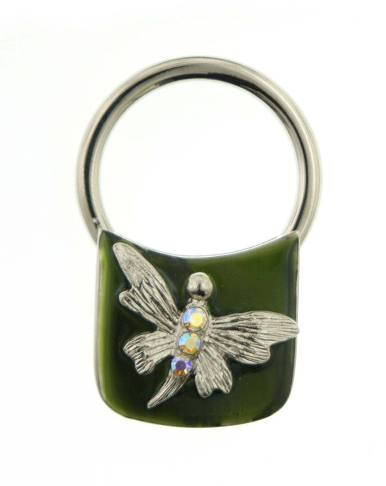 1928 Jewelry AB Crystal Butterfly Enamel Square Key Ring