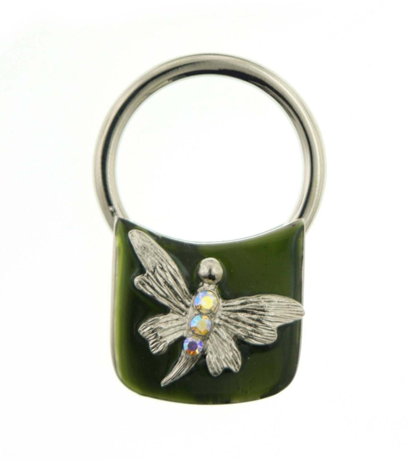 1928 Jewelry AB Crystal Butterfly Enamel Square Key Ring