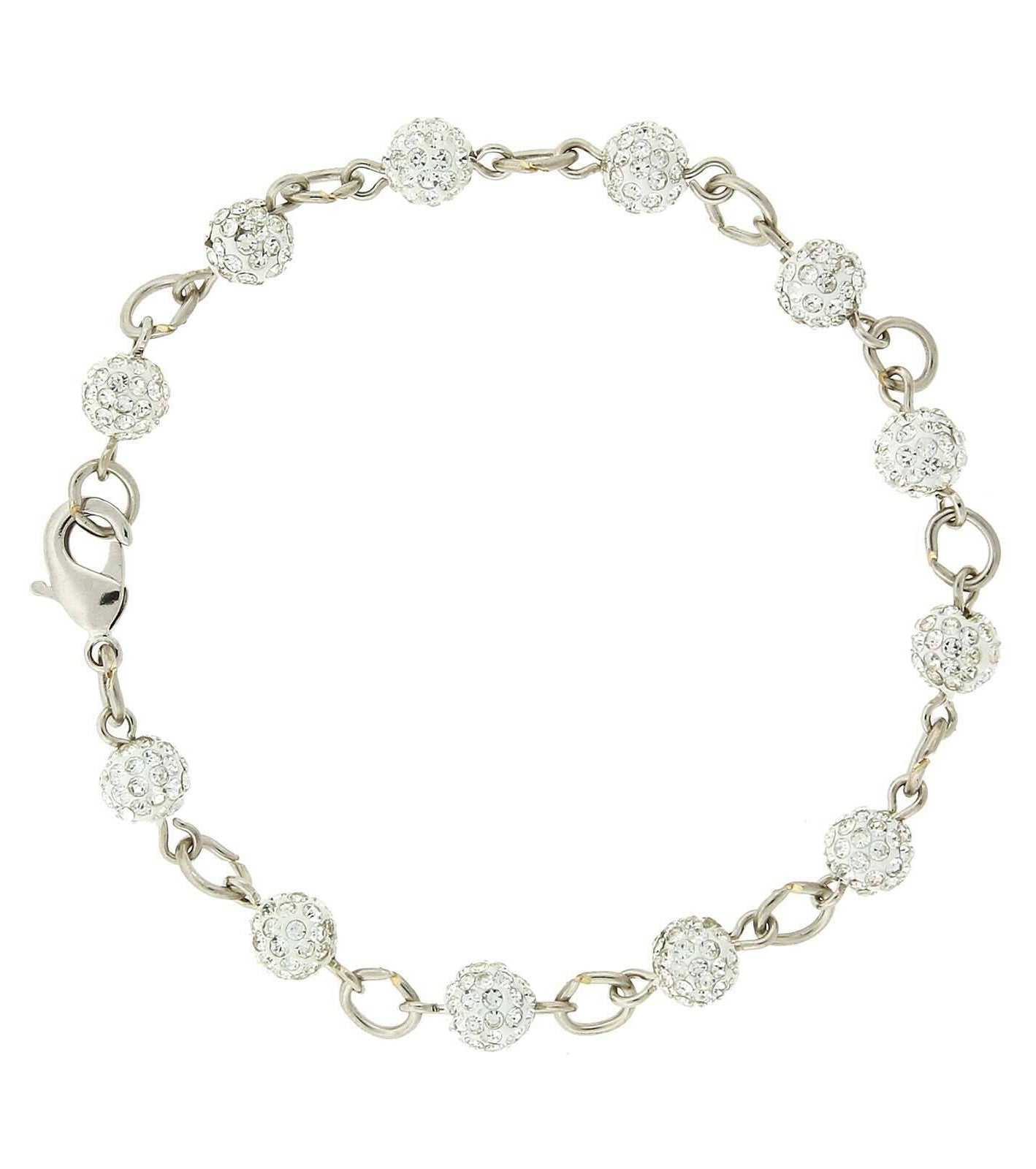 1928 Jewelry Crystal Fireball Pave Link Bracelet