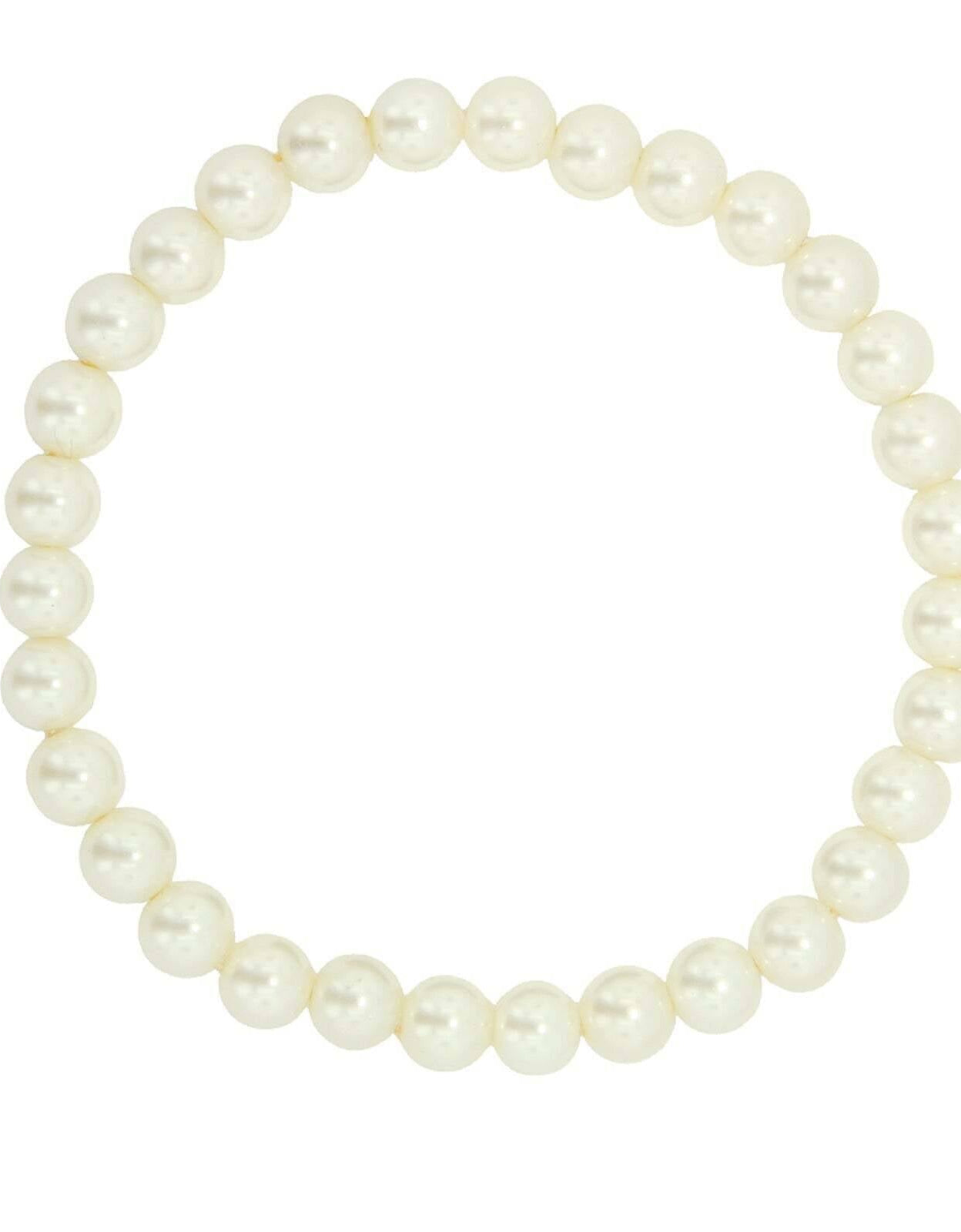 1928 Bridal White 8mm Faux Pearl Stretch Bracelet