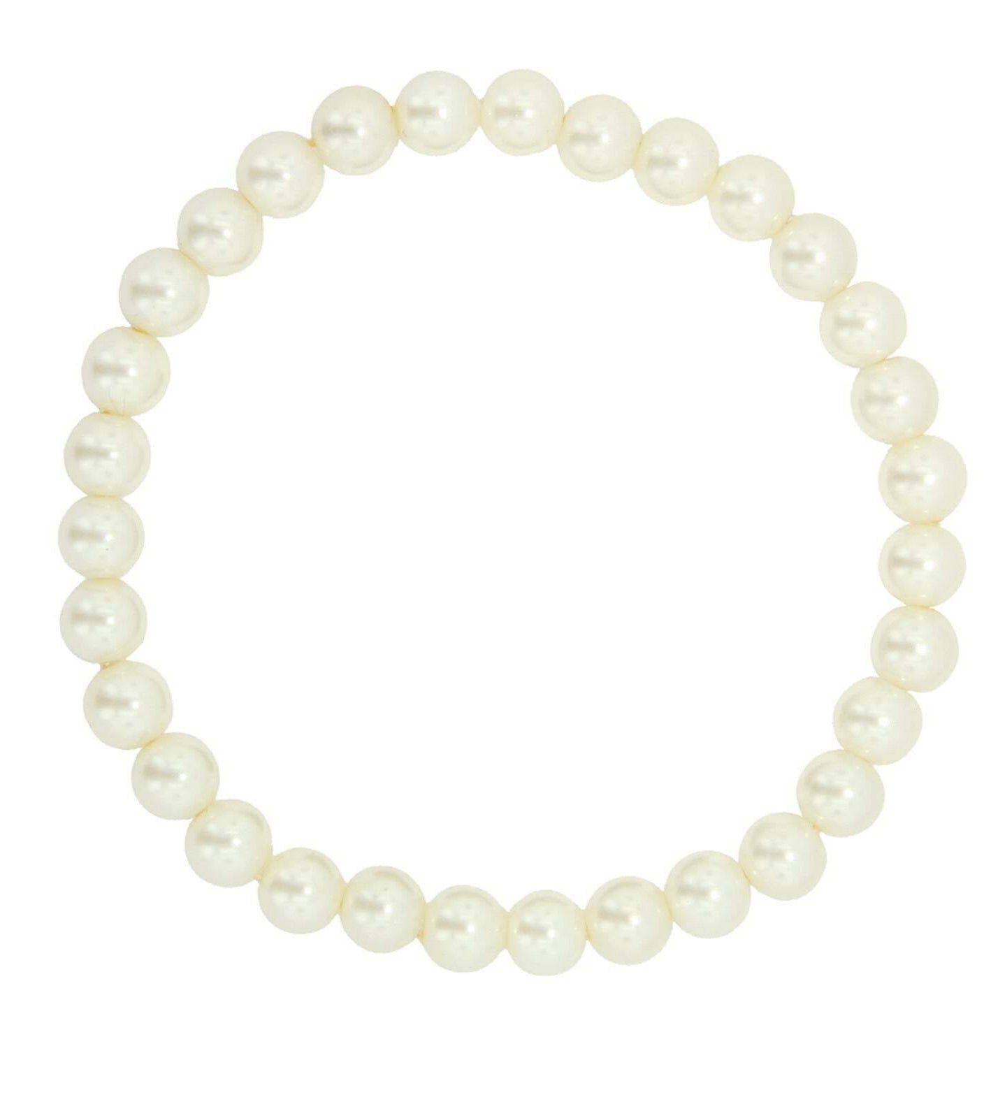 1928 Bridal White 8mm Faux Pearl Stretch Bracelet