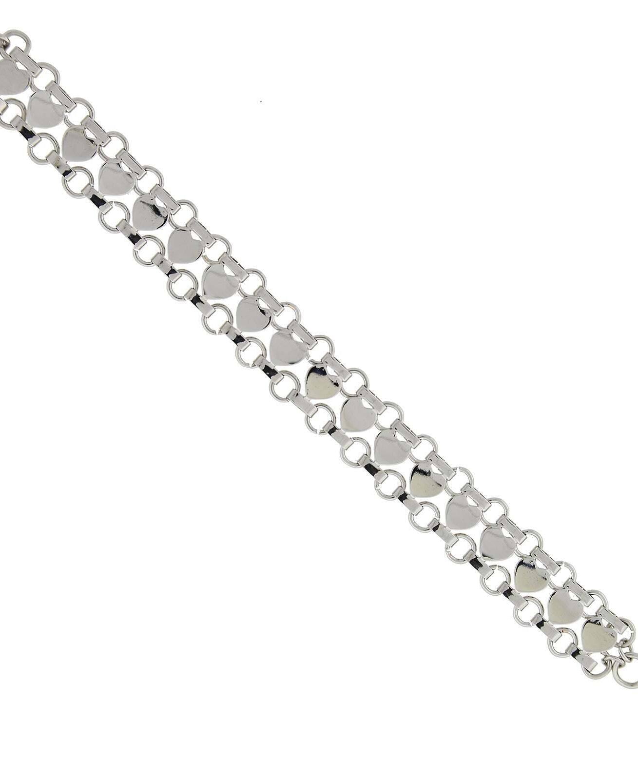 1928 Jewelry Silver Heart Link Bracelet