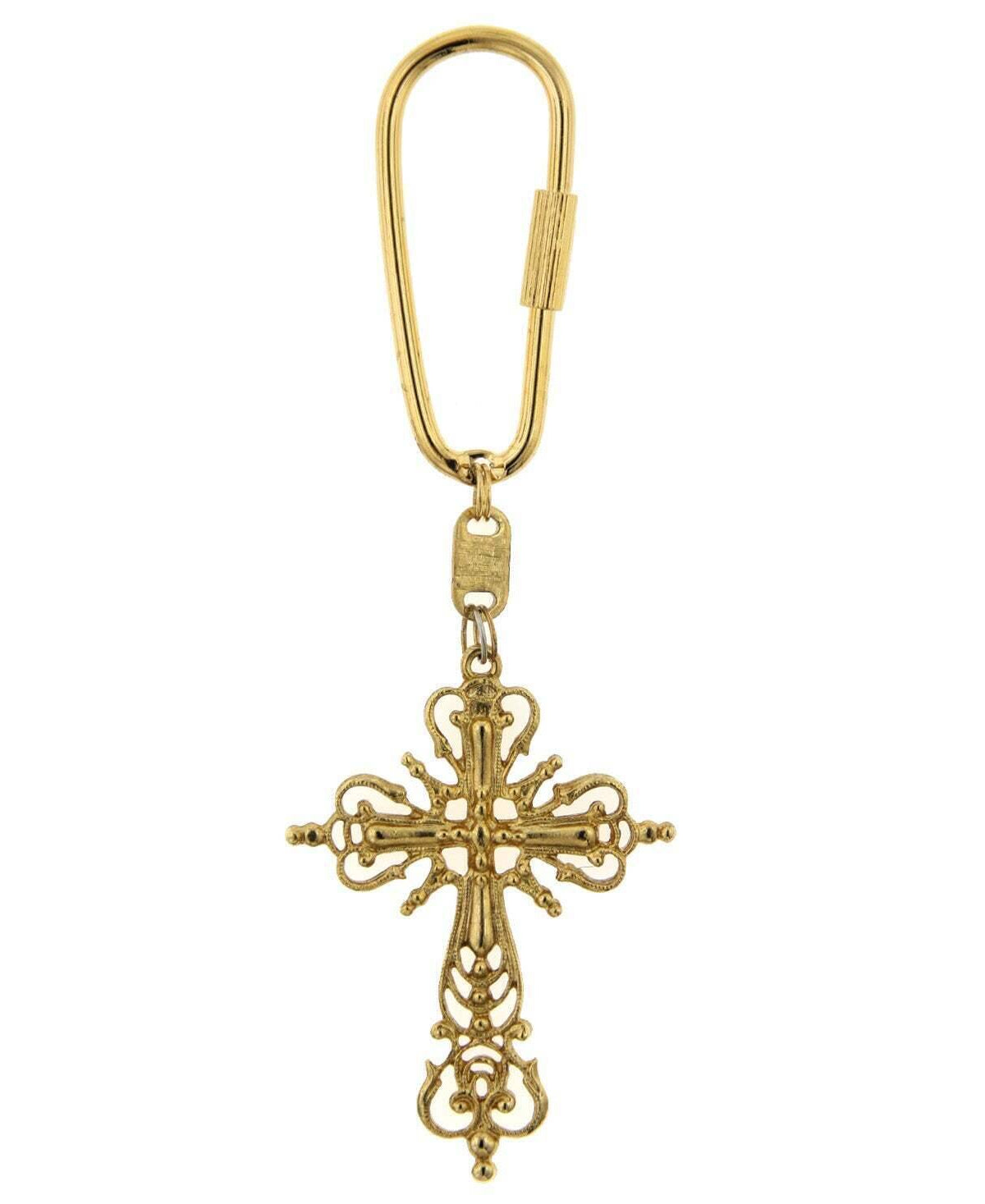 Symbols Of Faith Gold Inspirational Cross Carabiner Key Chain