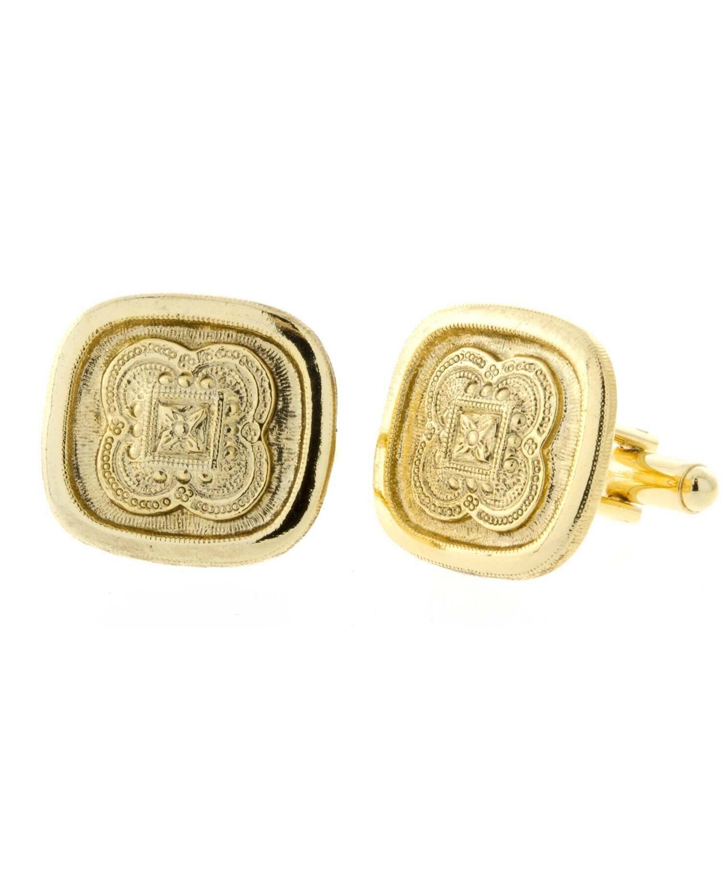 1928 Jewelry Deco Clover Ornate Cufflinks