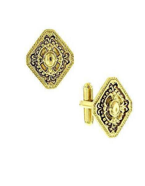 1928 Jewelry Diamond-Shaped Cufflinks