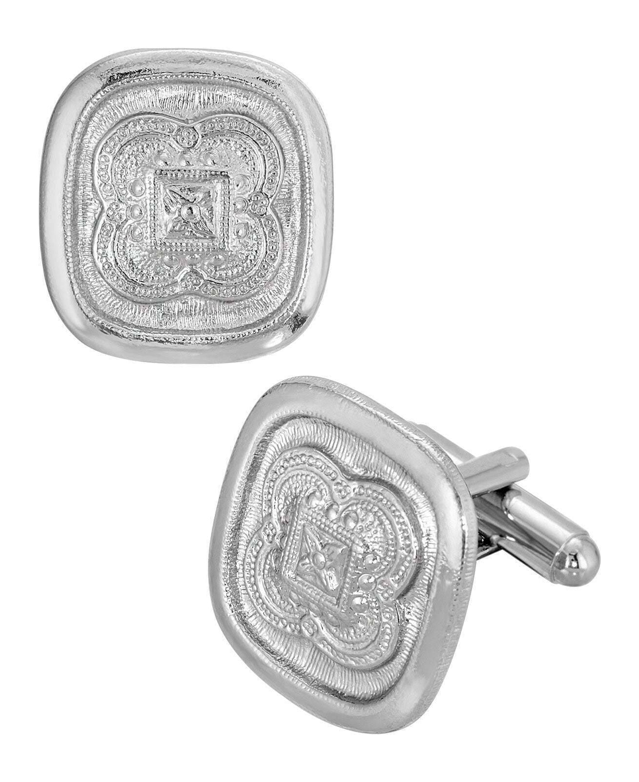 1928 Jewelry Deco Clover Ornate Cufflinks