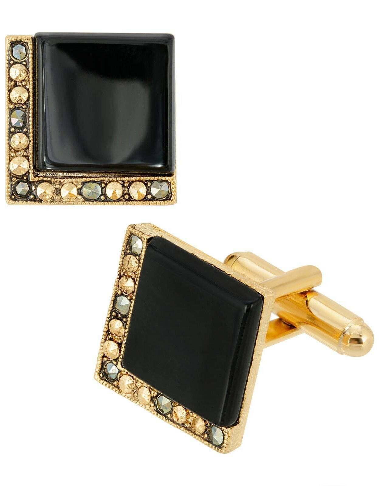 1928 Jewelry Art Deco Style Square Cufflinks