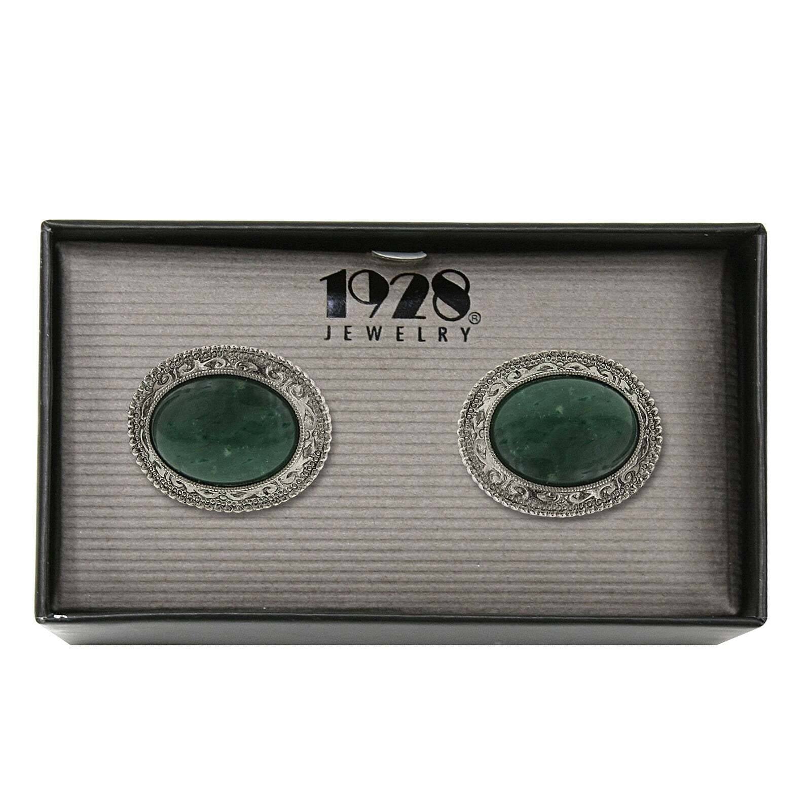 1928 Jewelry Gemstone Oval Cufflinks