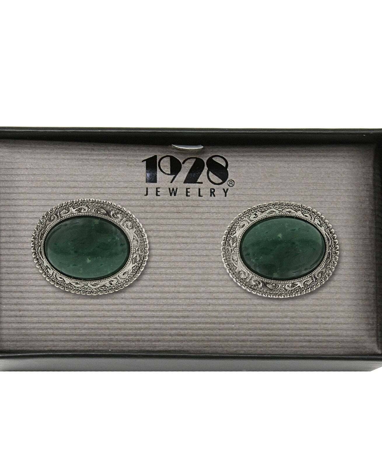 1928 Jewelry Gemstone Oval Cufflinks
